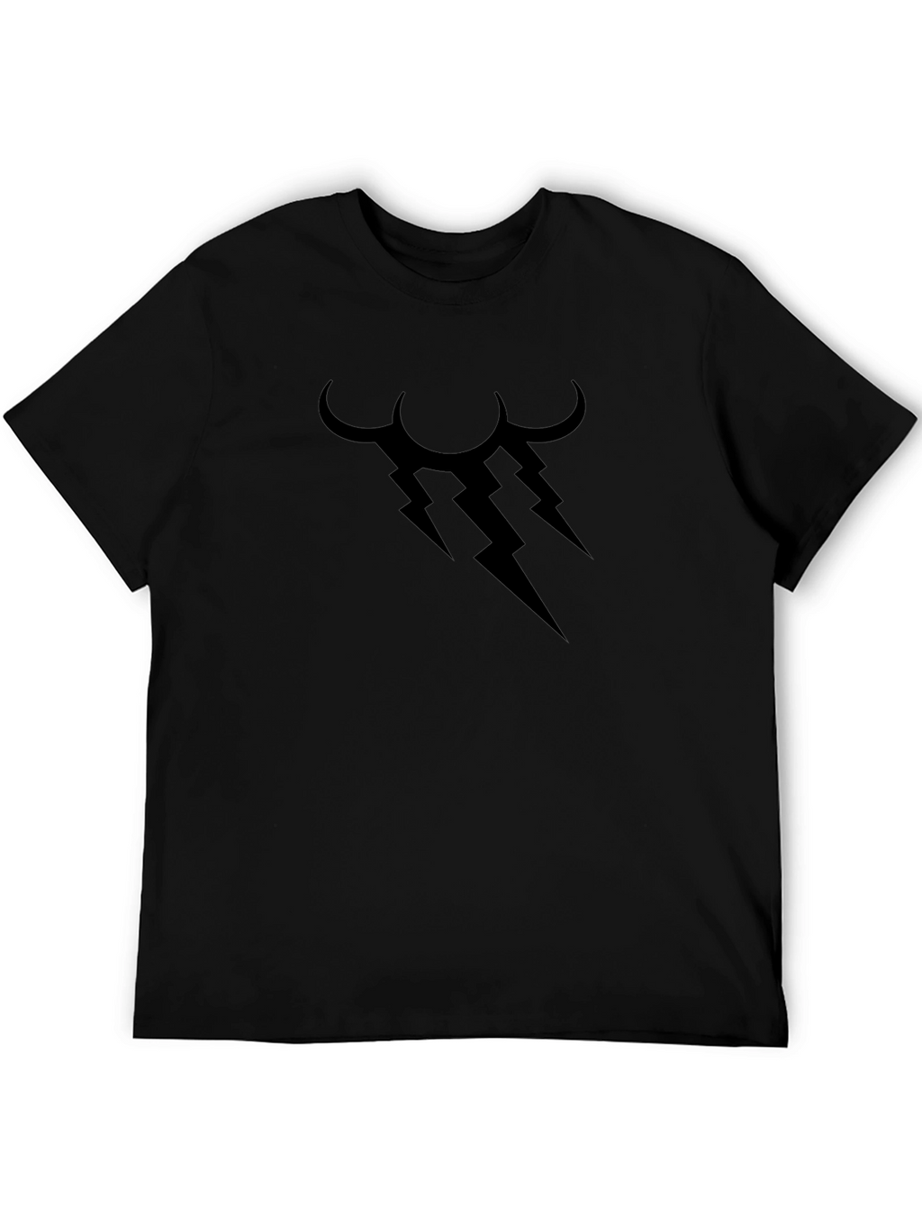 Black T-Shirt with Lightning Cloud Graphic