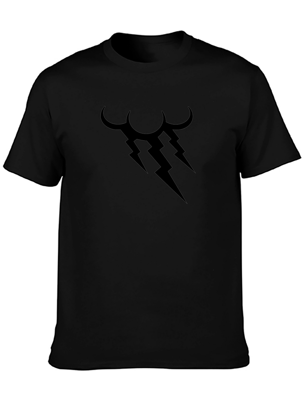 Black T-Shirt with Lightning Cloud Graphic