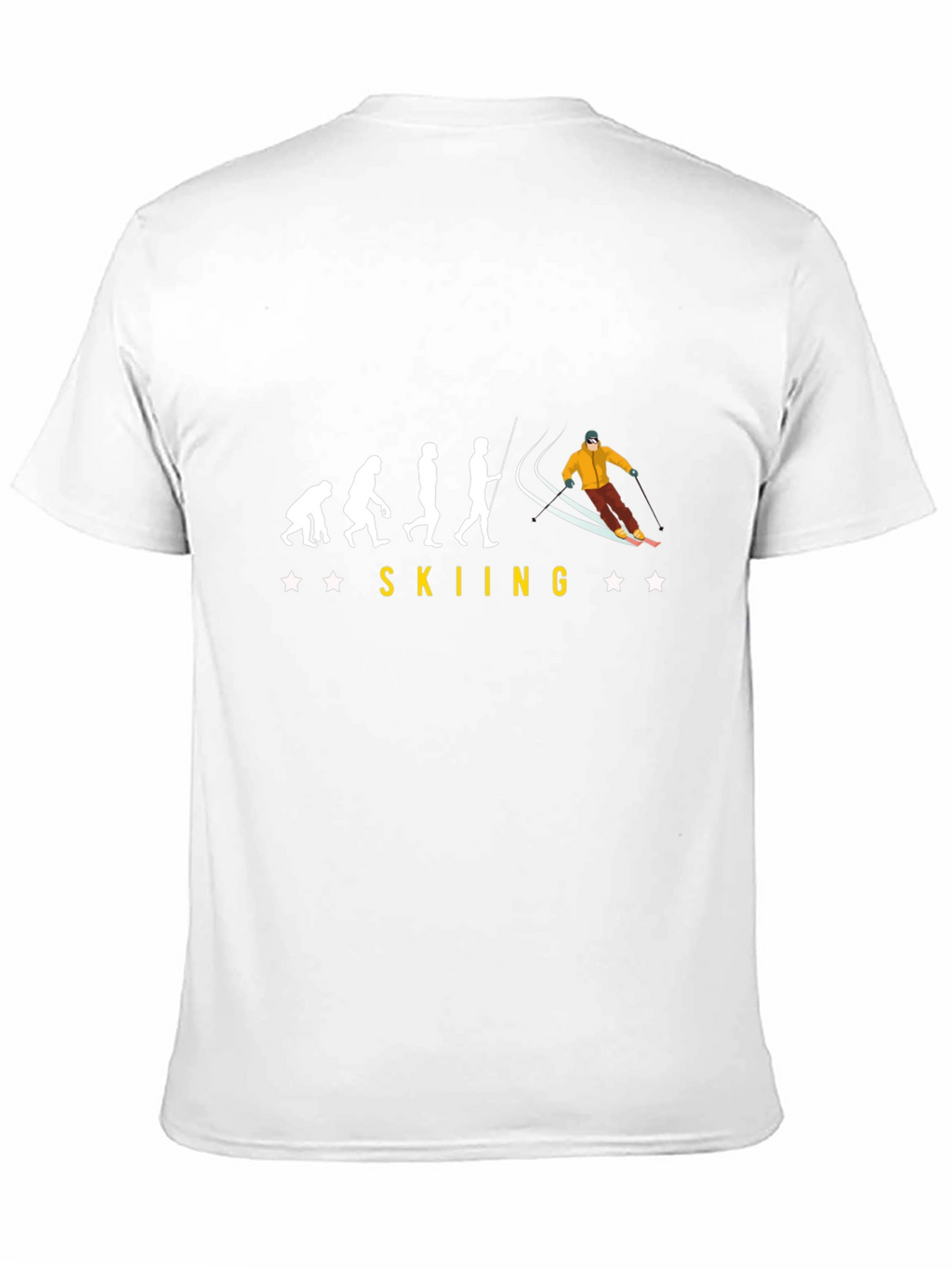 Skiing Evolution Black Graphic Tee