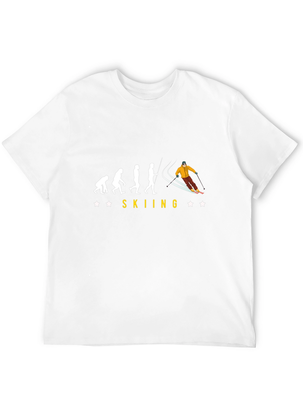 Skiing Evolution Black Graphic Tee