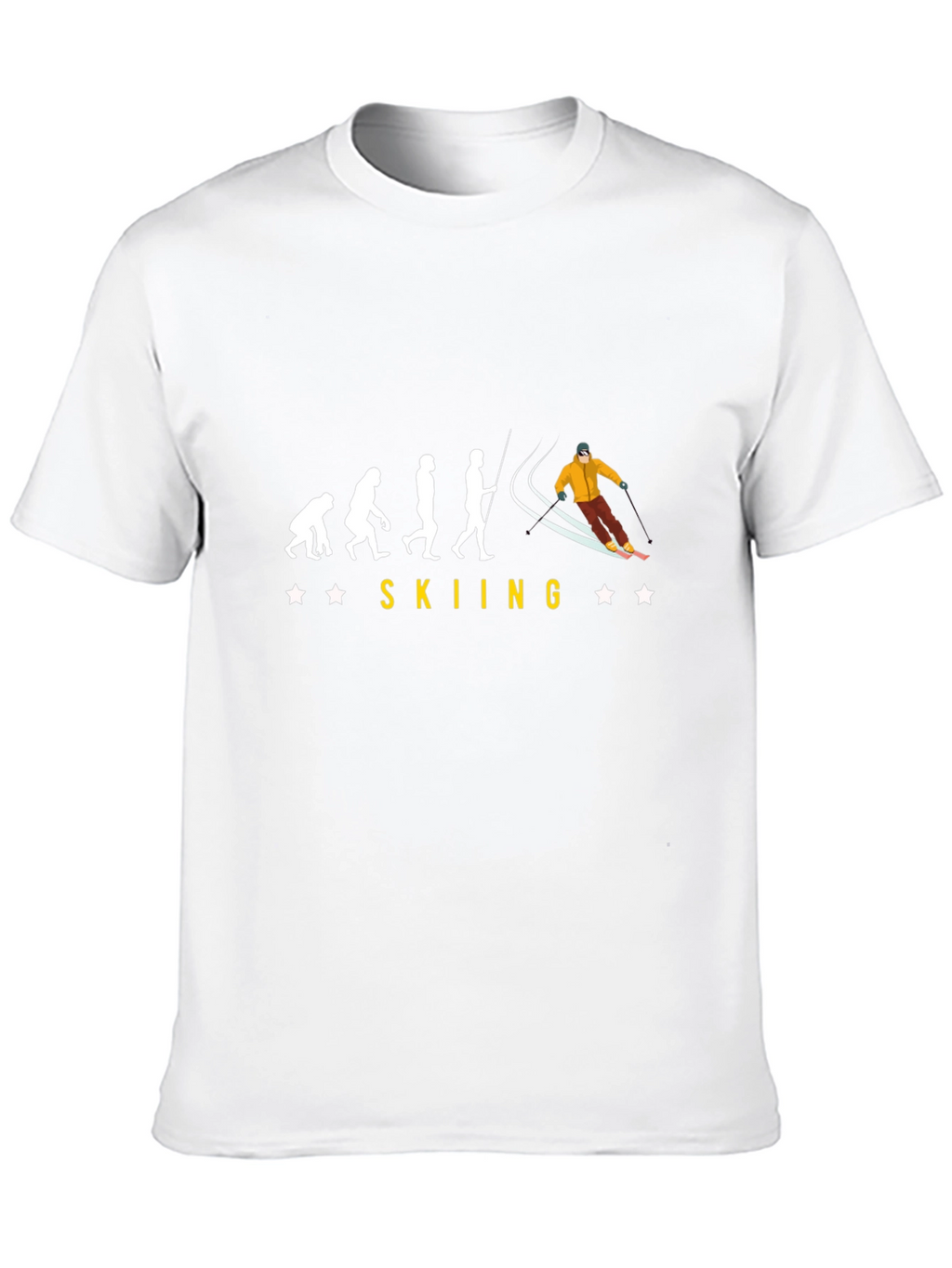 Skiing Evolution Black Graphic Tee