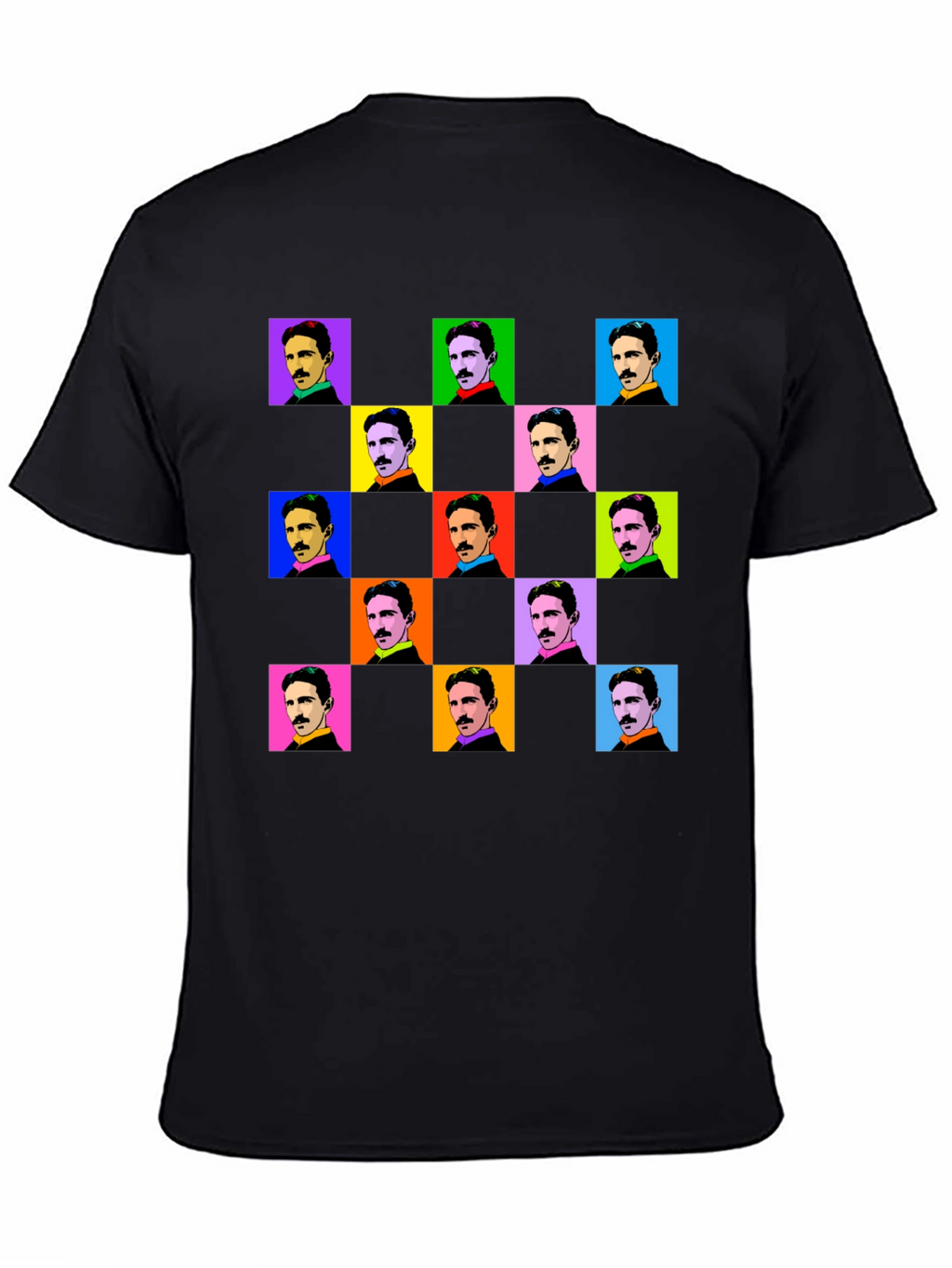Nikola Tesla Pop Art T-Shirt - Black
