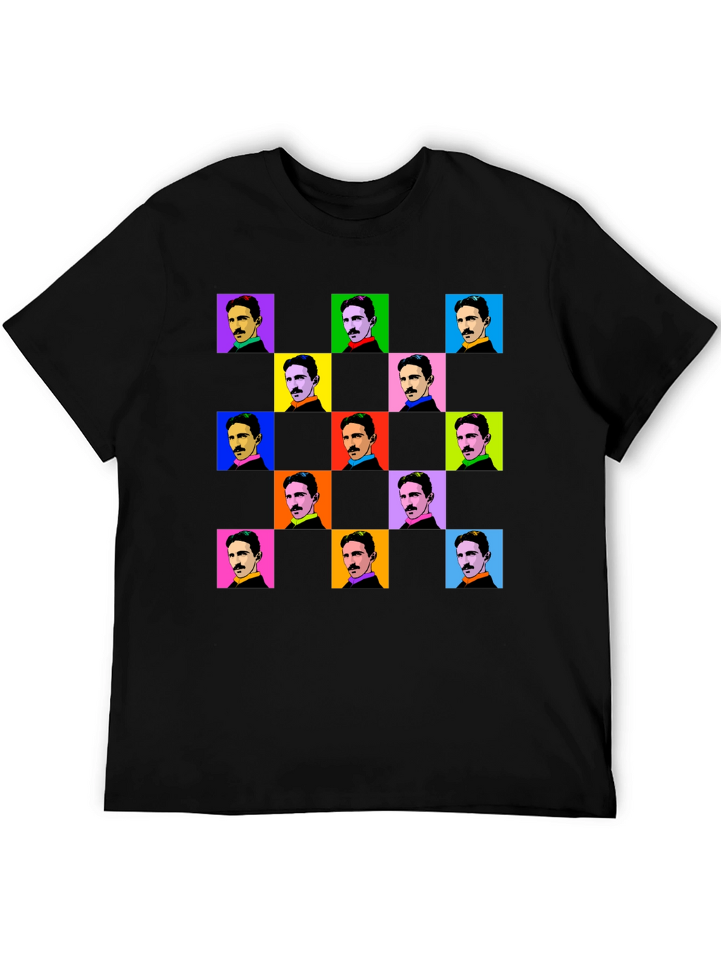 Nikola Tesla Pop Art T-Shirt - Black