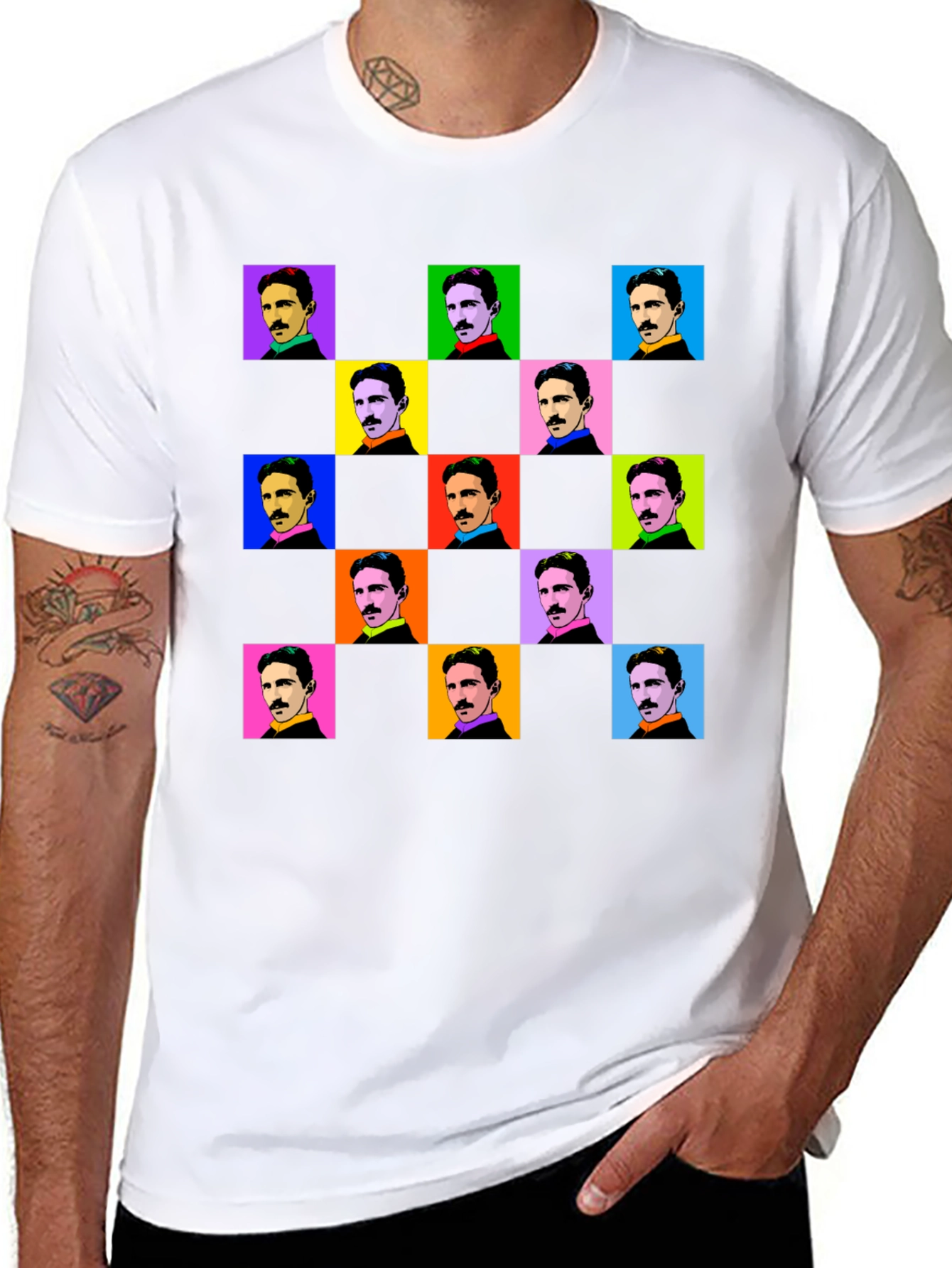 Nikola Tesla Pop Art T-Shirt - Black