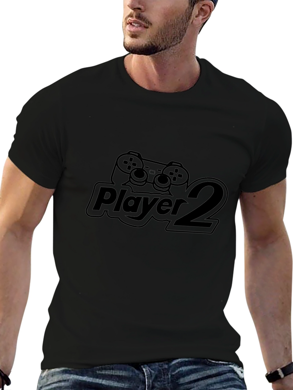 Player 2 Black T-Shirt - Gamer Style