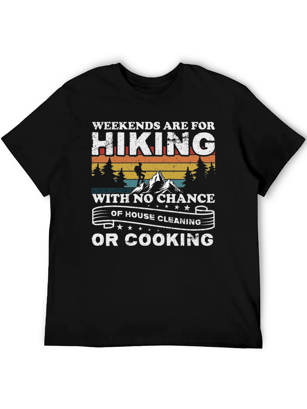 Hiking Weekends Black Graphic Tee