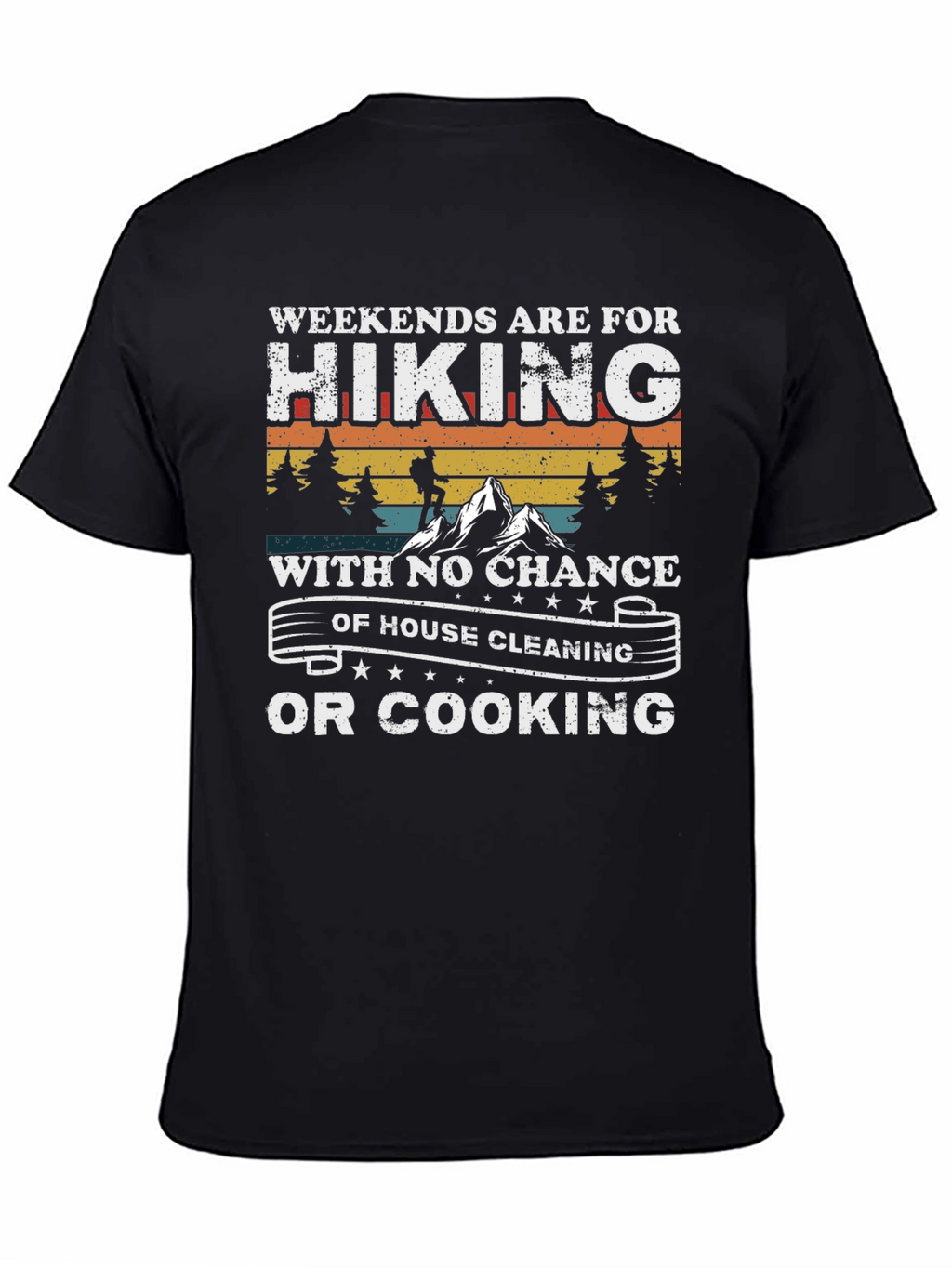 Hiking Weekends Black Graphic Tee