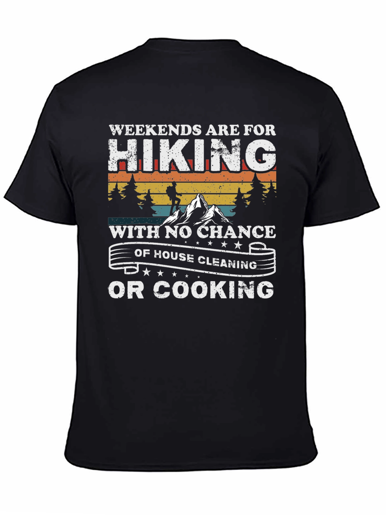 Hiking Weekends Black Graphic Tee