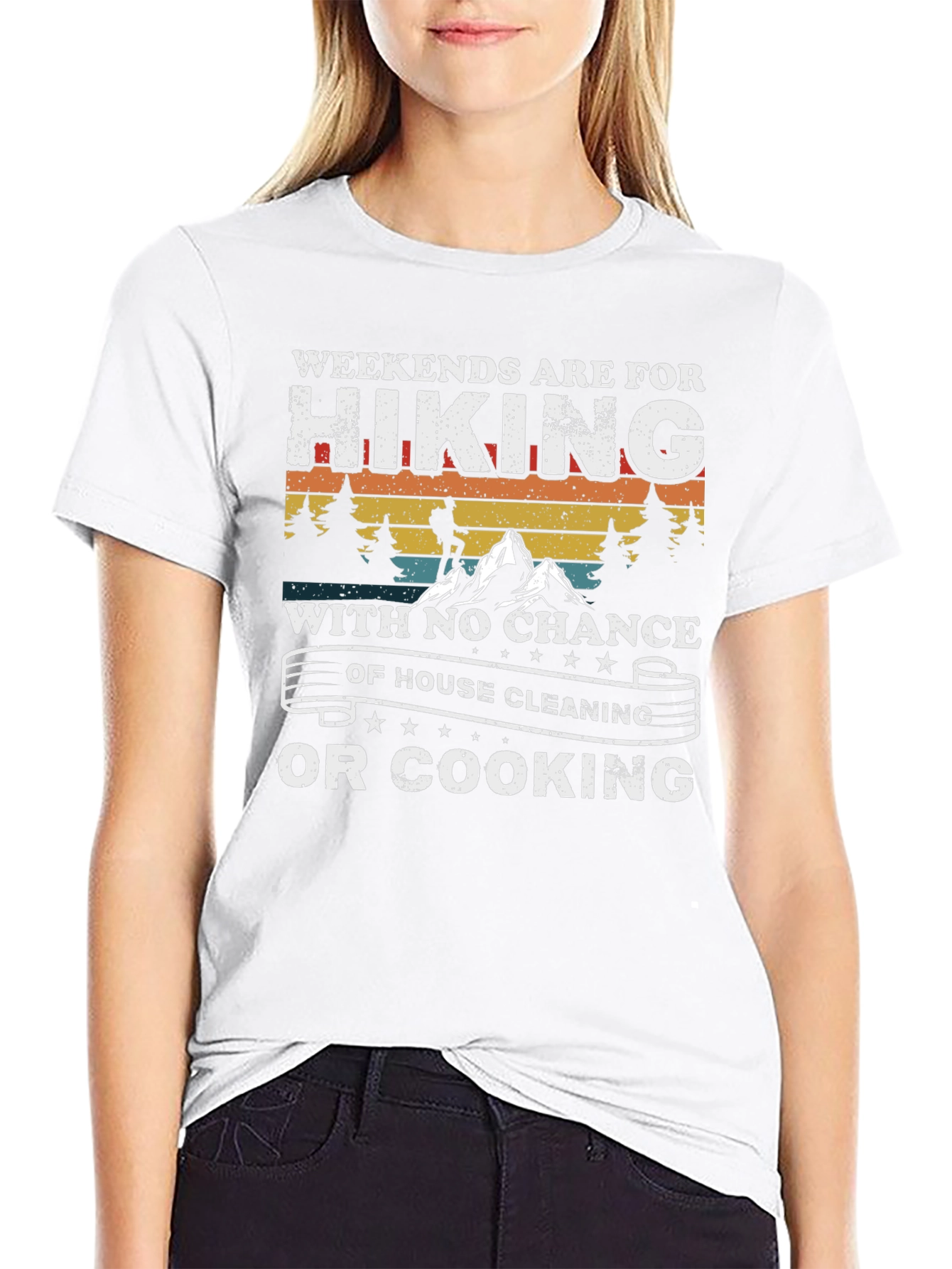 Hiking Weekends Black Graphic Tee