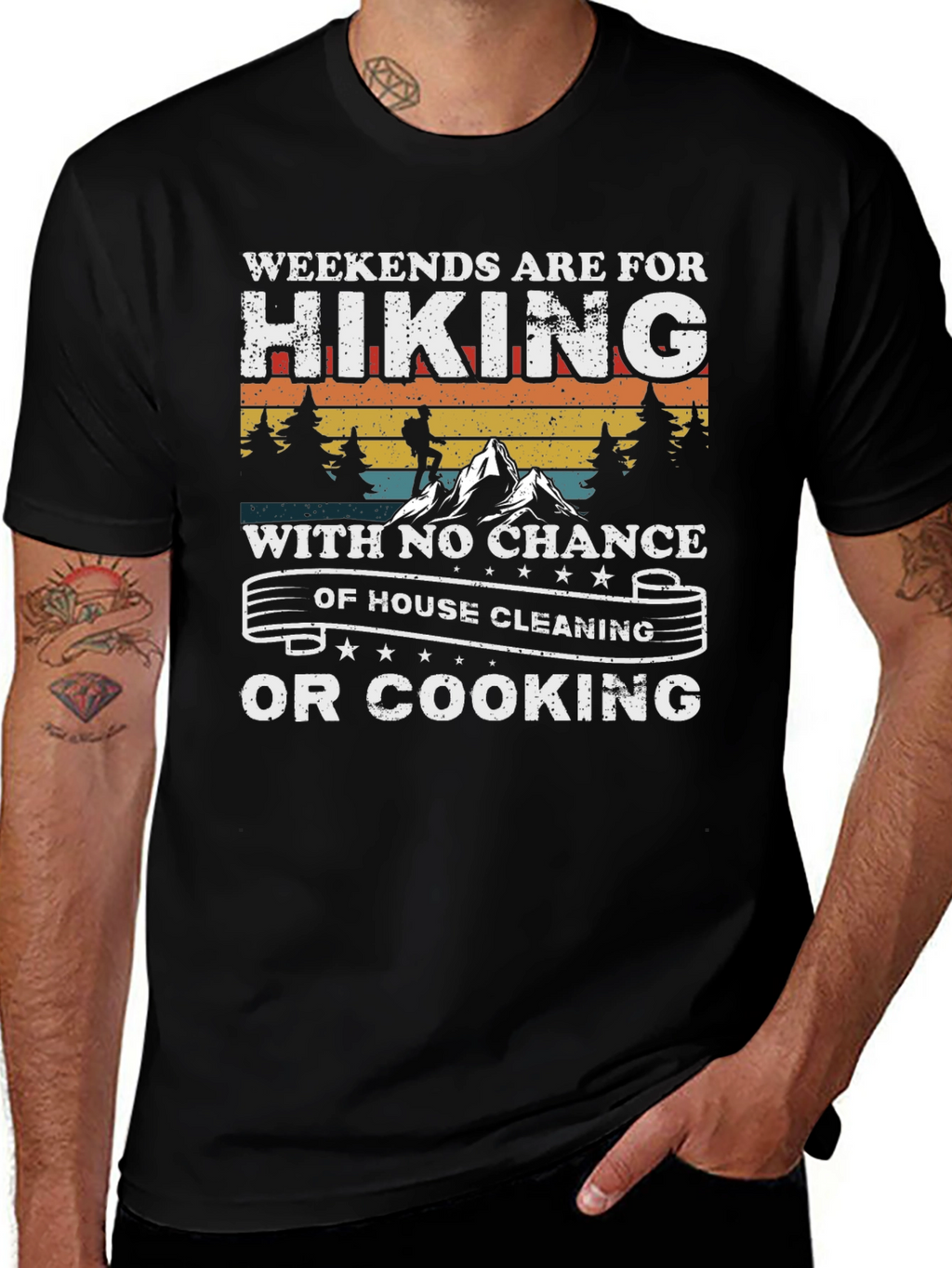 Hiking Weekends Black Graphic Tee