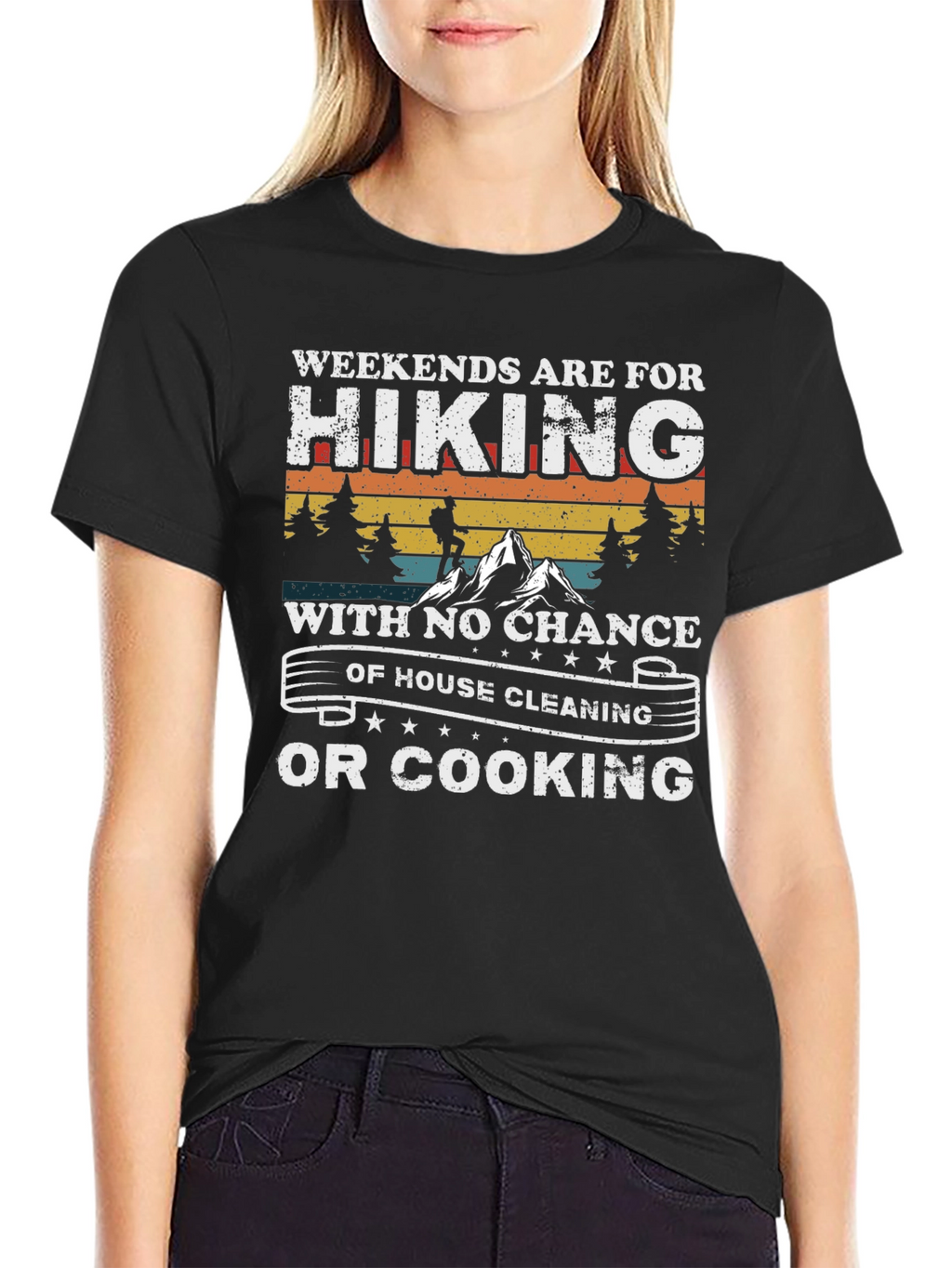Hiking Weekends Black Graphic Tee
