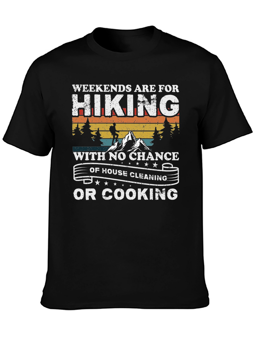 Hiking Weekends Black Graphic Tee