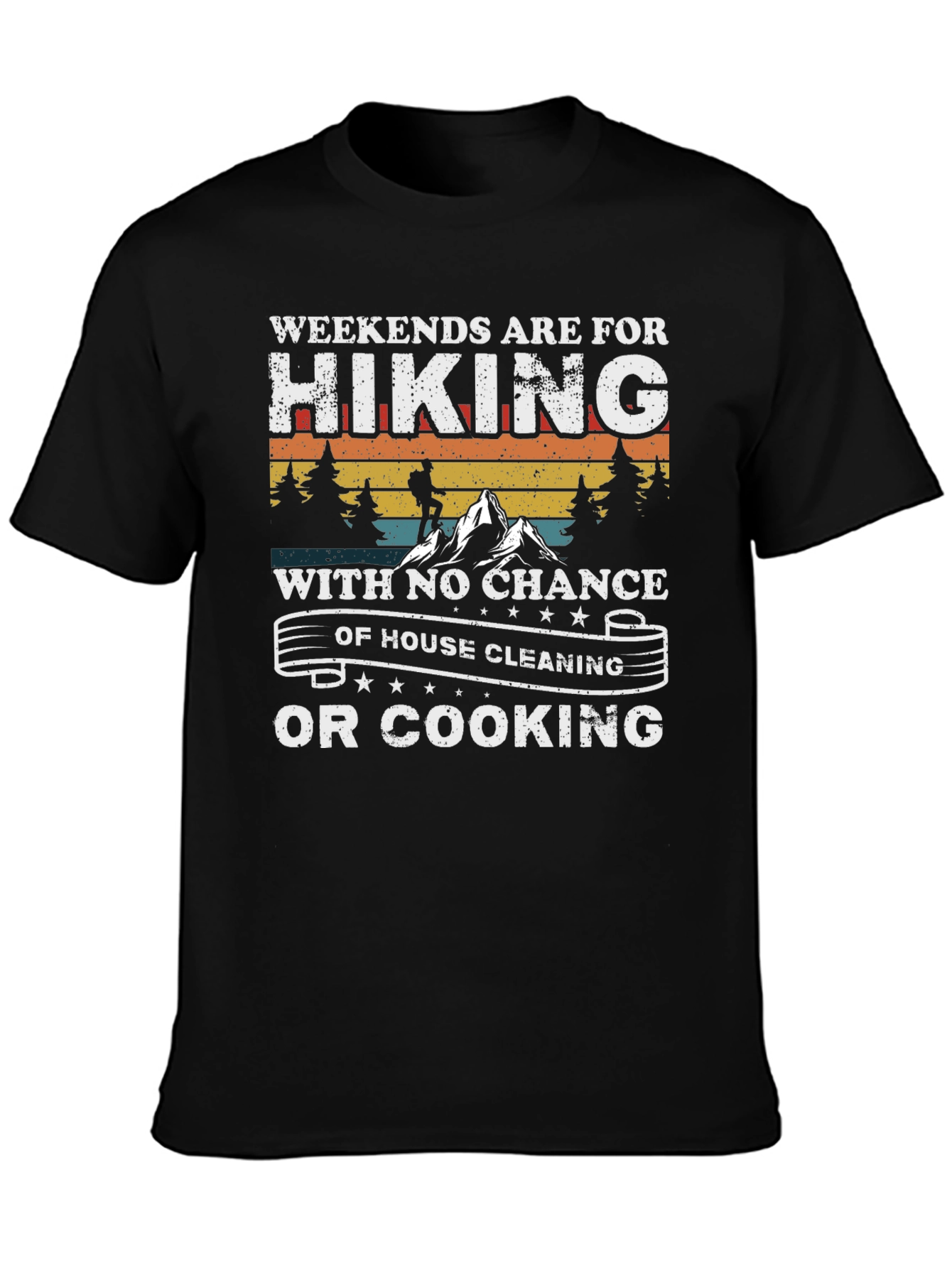 Hiking Weekends Black Graphic Tee