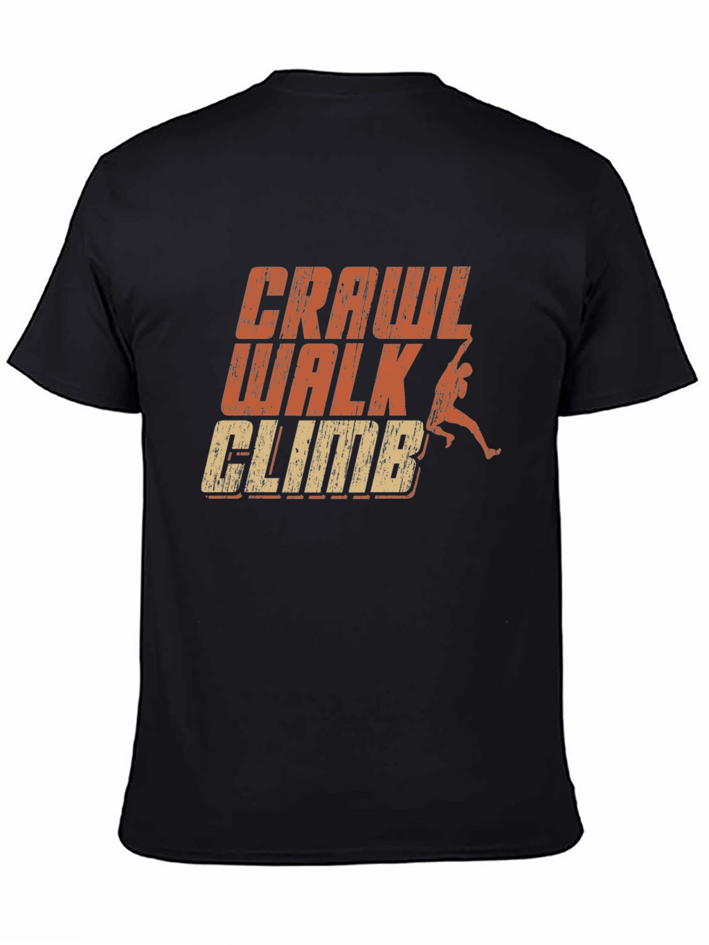 Crawl Walk Climb Graphic Tee - Black Cotton T-Shirt