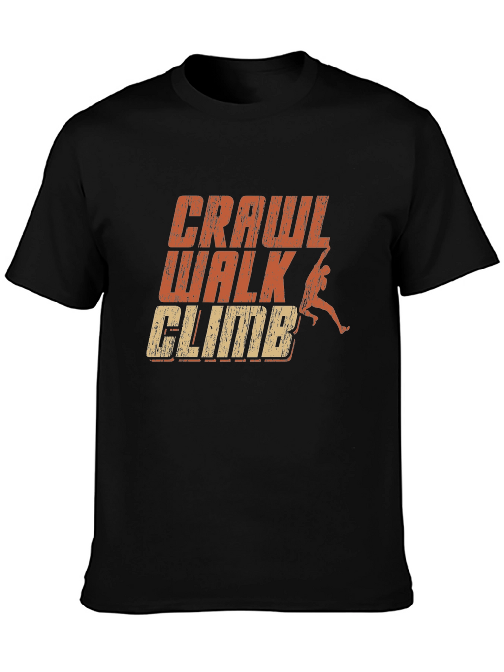 Crawl Walk Climb Graphic Tee - Black Cotton T-Shirt