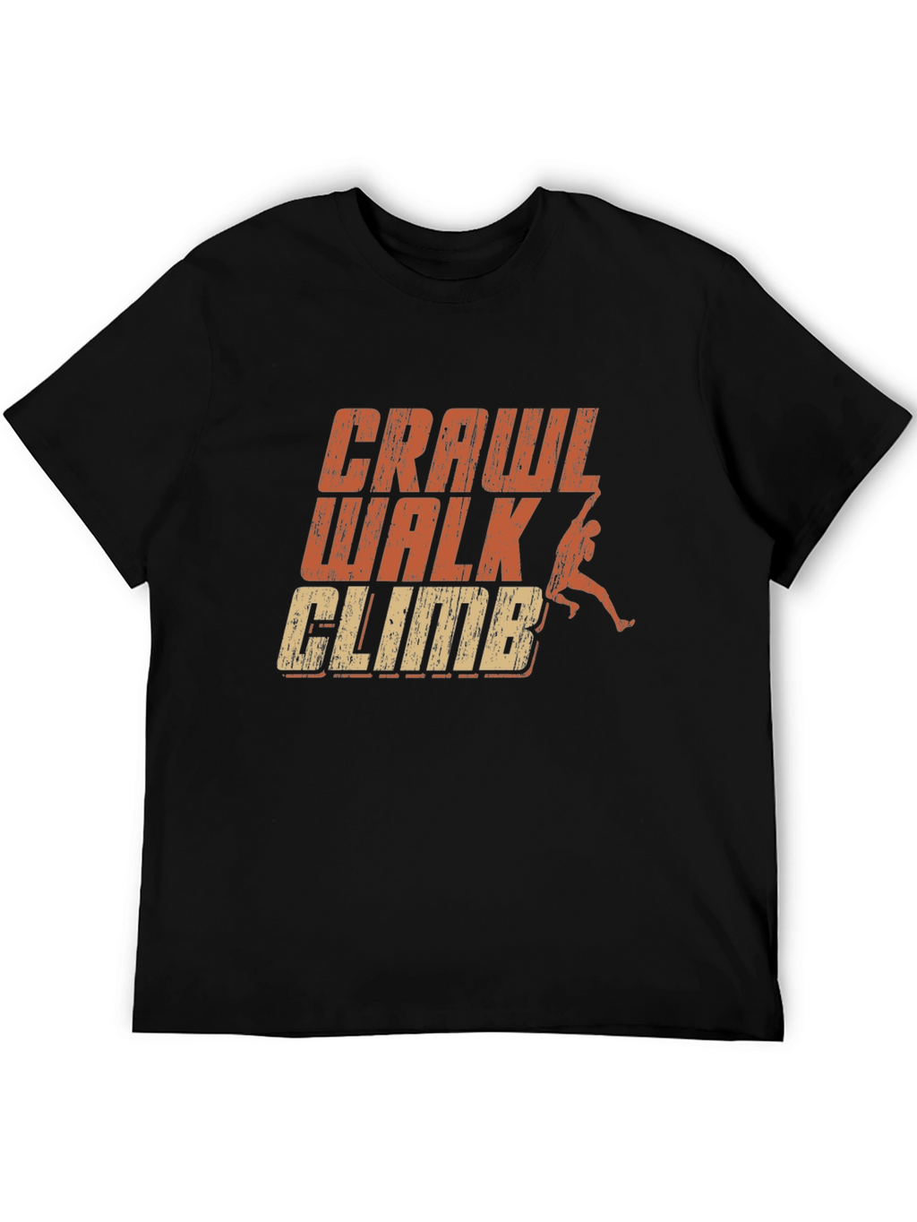 Crawl Walk Climb Graphic Tee - Black Cotton T-Shirt