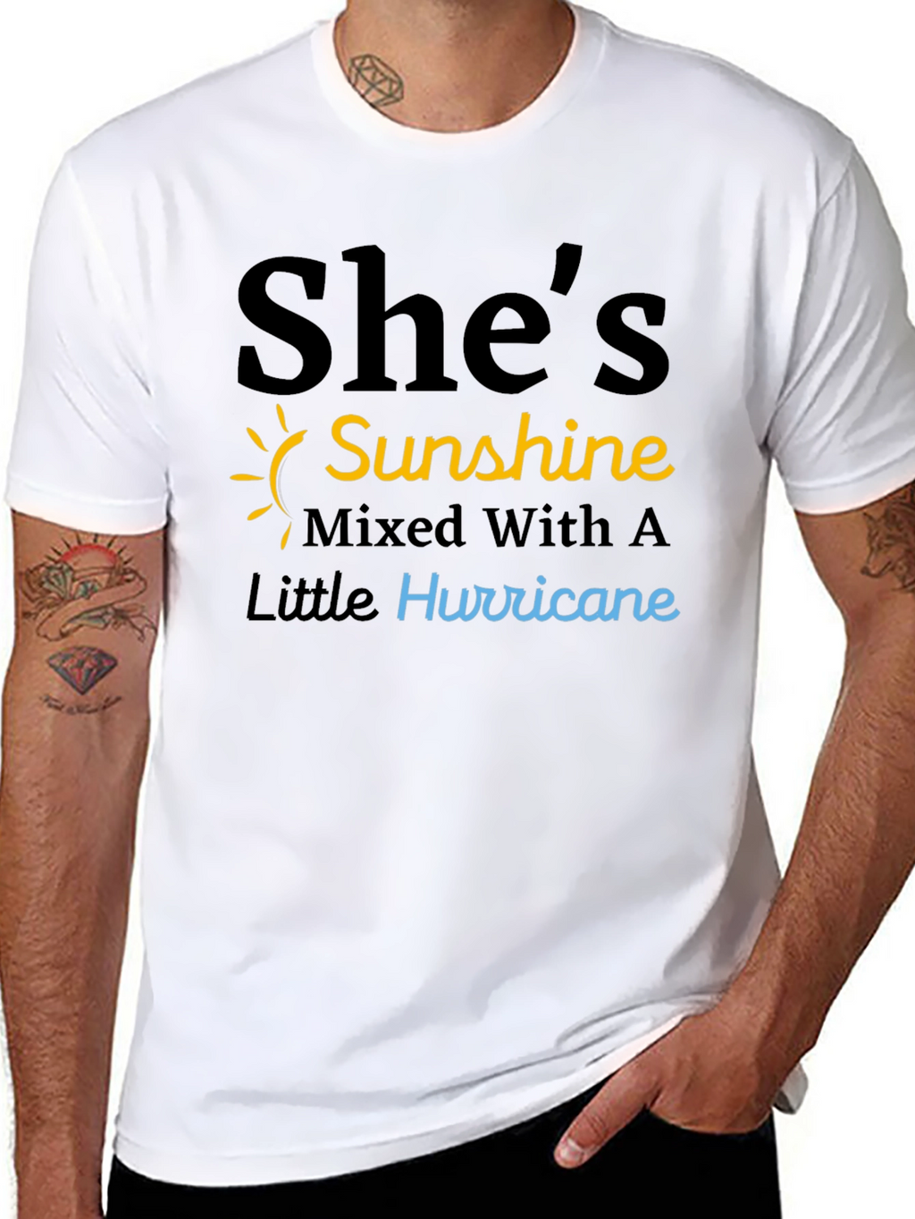 Shes Sunshine & Hurricane Black T-Shirt
