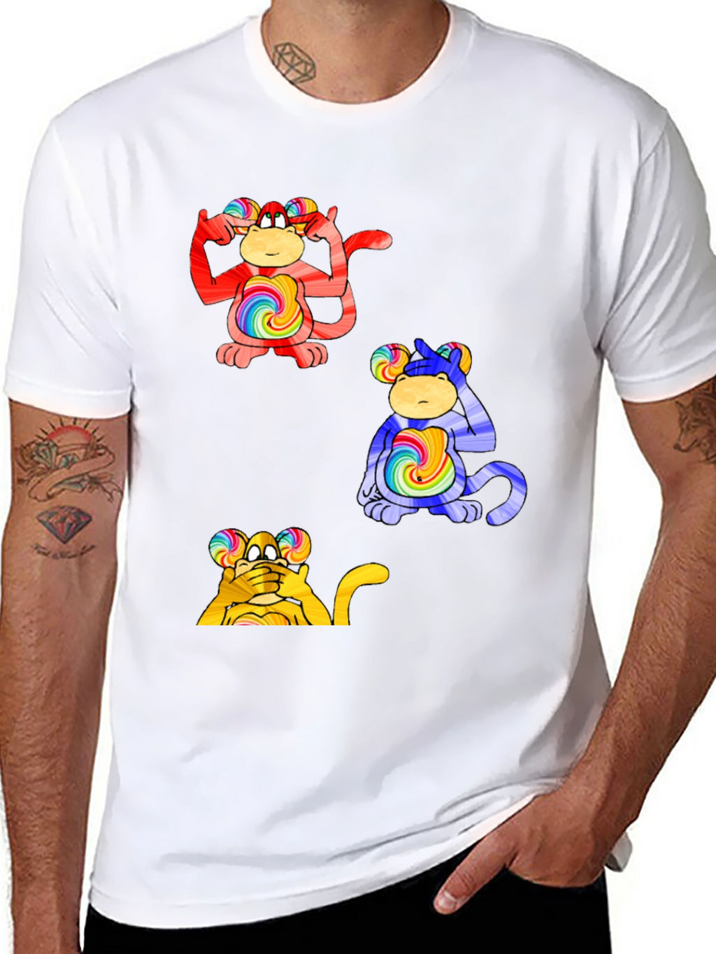 Funky Monkey Tee - Hear Think See No Evil