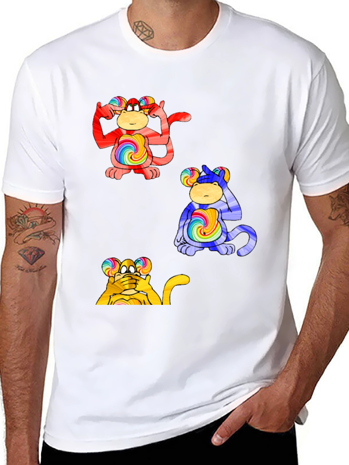 Funky Monkey Tee - Hear Think See No Evil