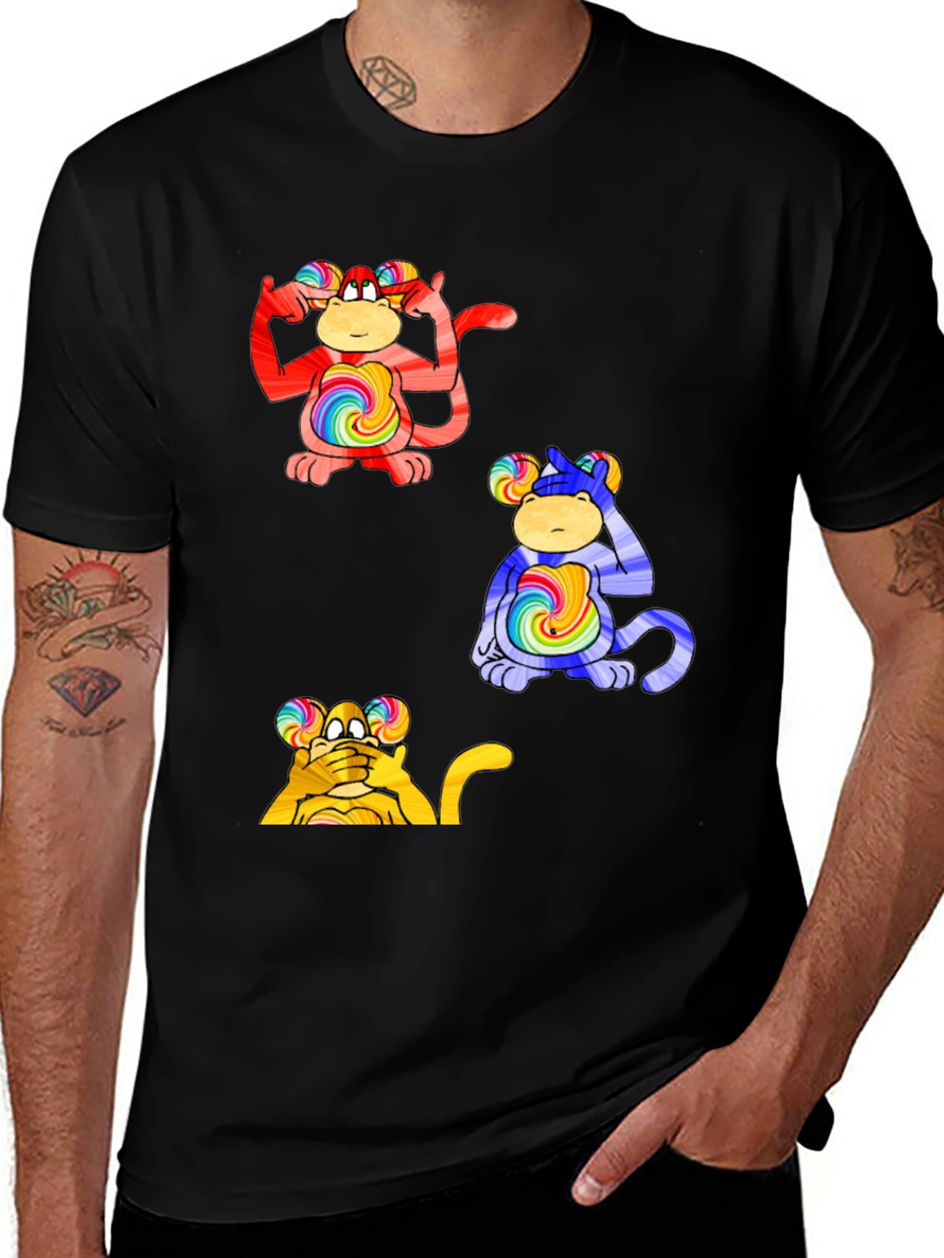 Funky Monkey Tee - Hear Think See No Evil
