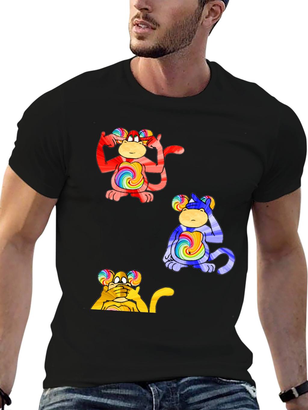 Funky Monkey Tee - Hear Think See No Evil