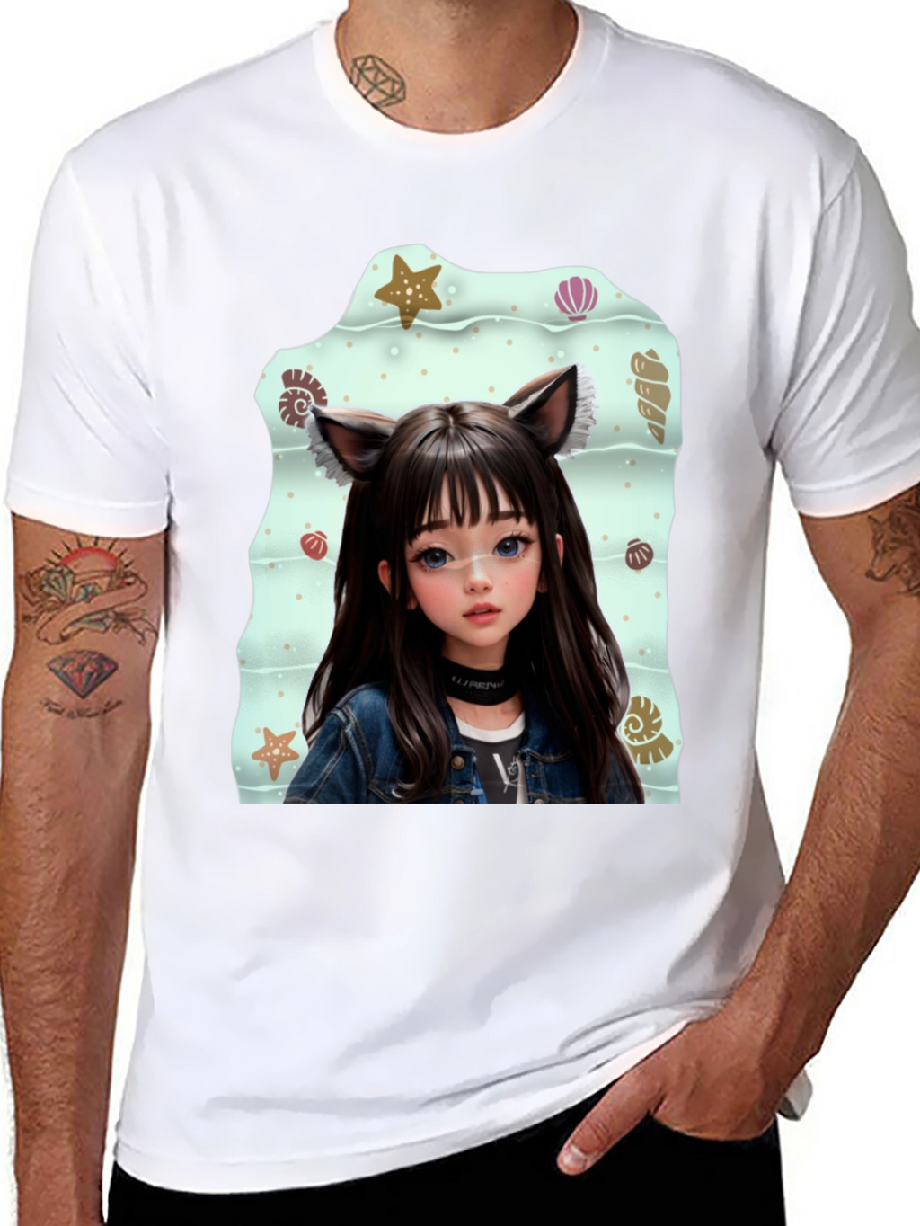 Anime Girl Graphic Black T-Shirt