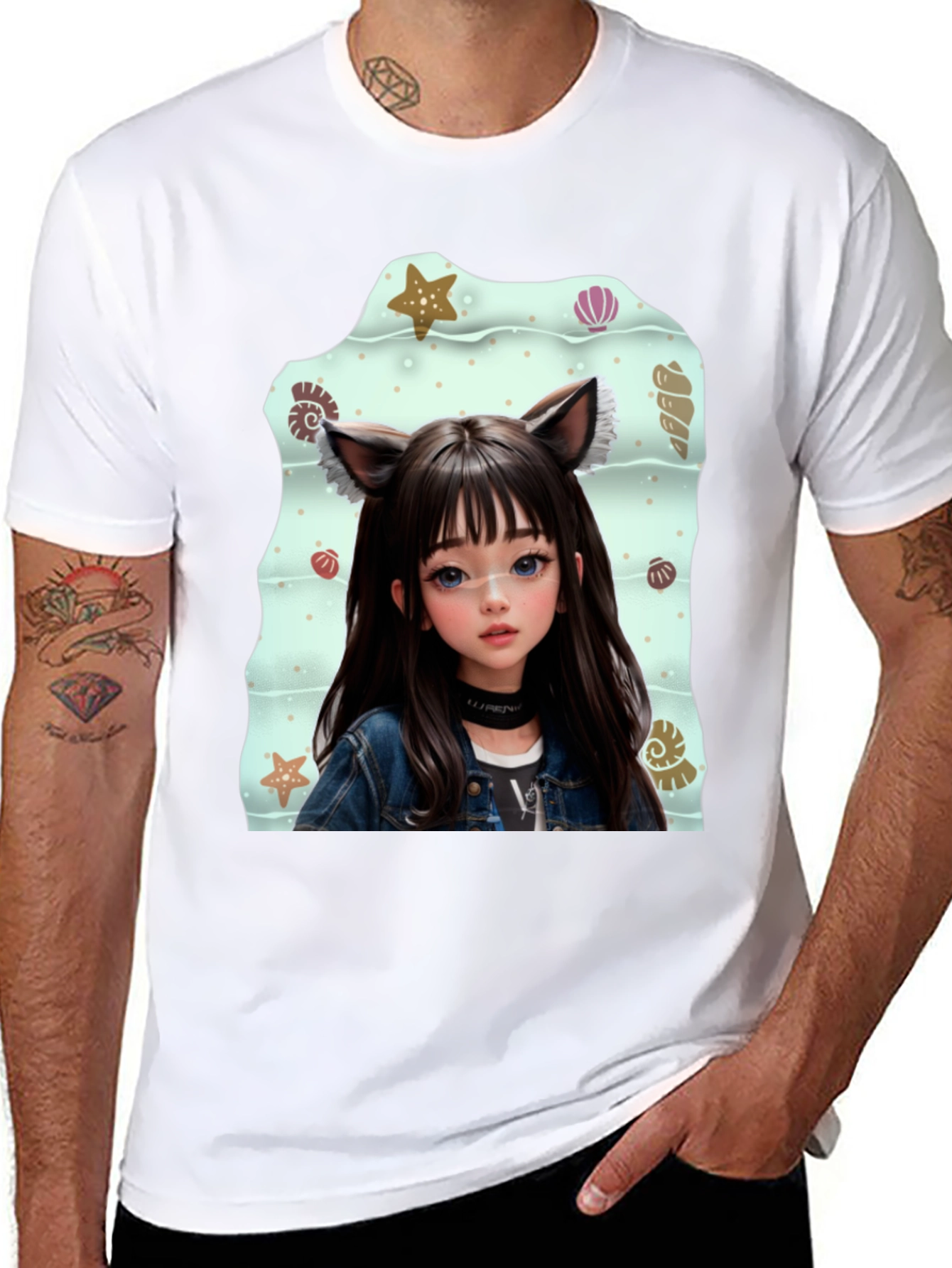 Anime Girl Graphic Black T-Shirt