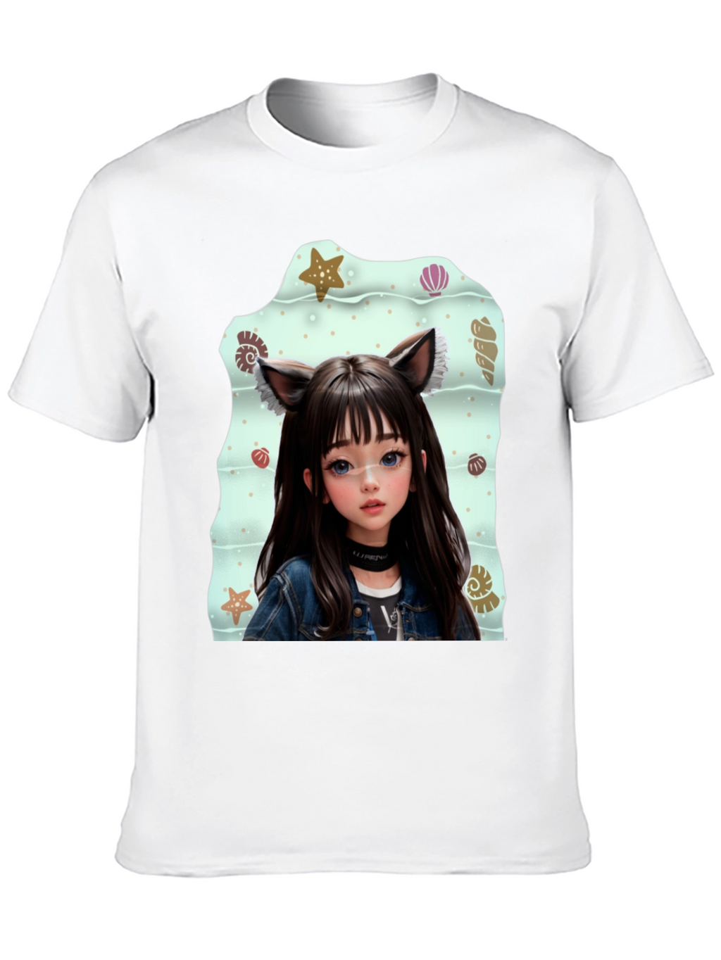 Anime Girl Graphic Black T-Shirt