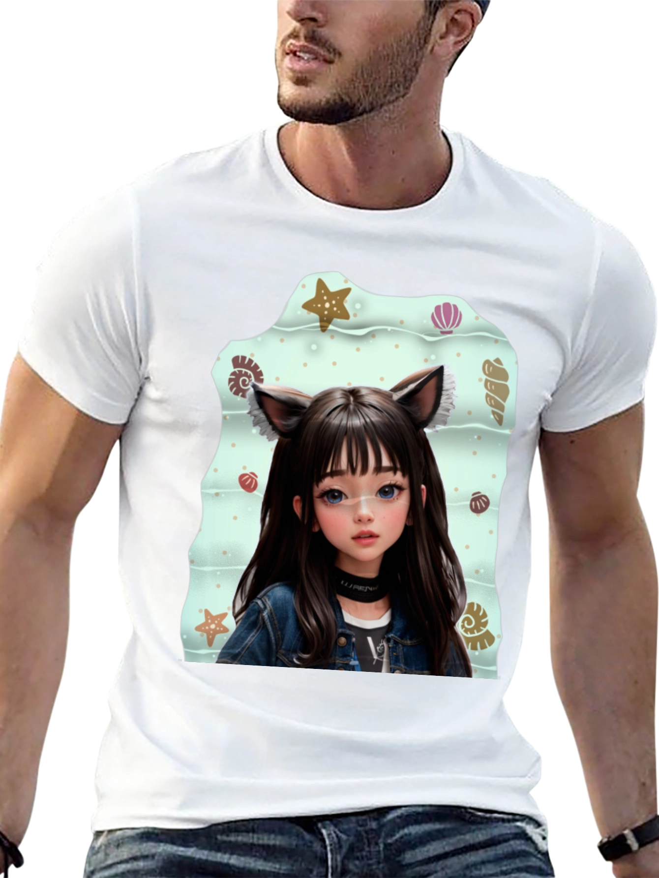 Anime Girl Graphic Black T-Shirt
