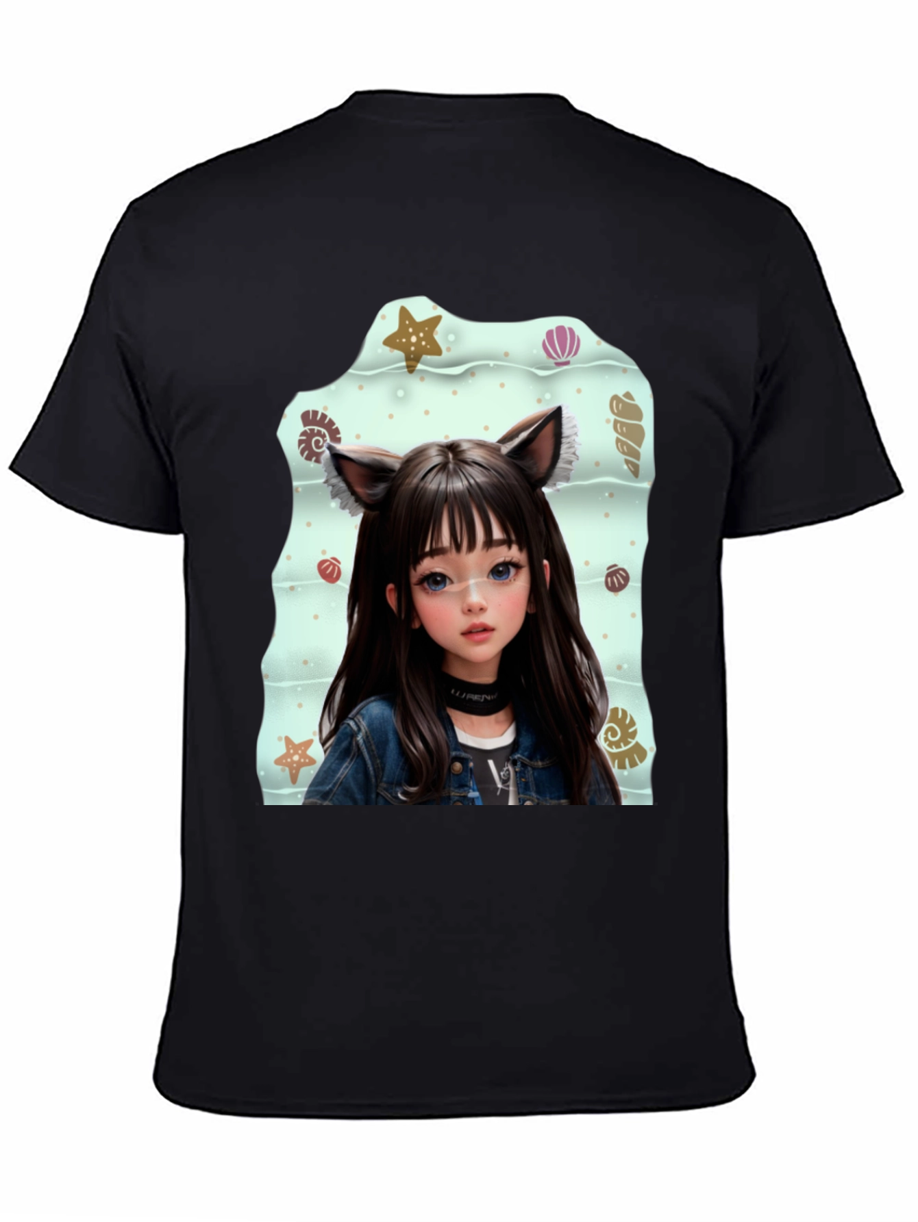 Anime Girl Graphic Black T-Shirt
