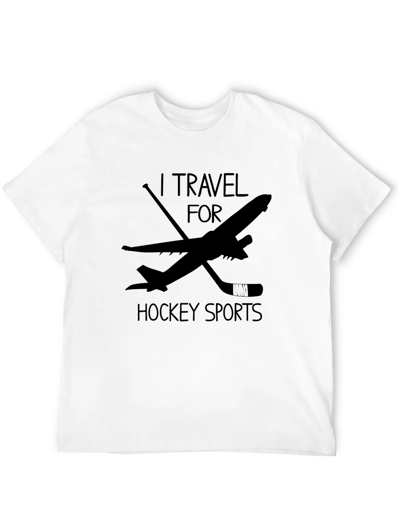 I Travel For Hockey Sports Black T-Shirt