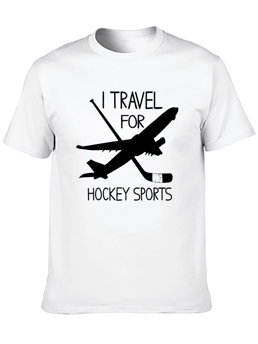 I Travel For Hockey Sports Black T-Shirt