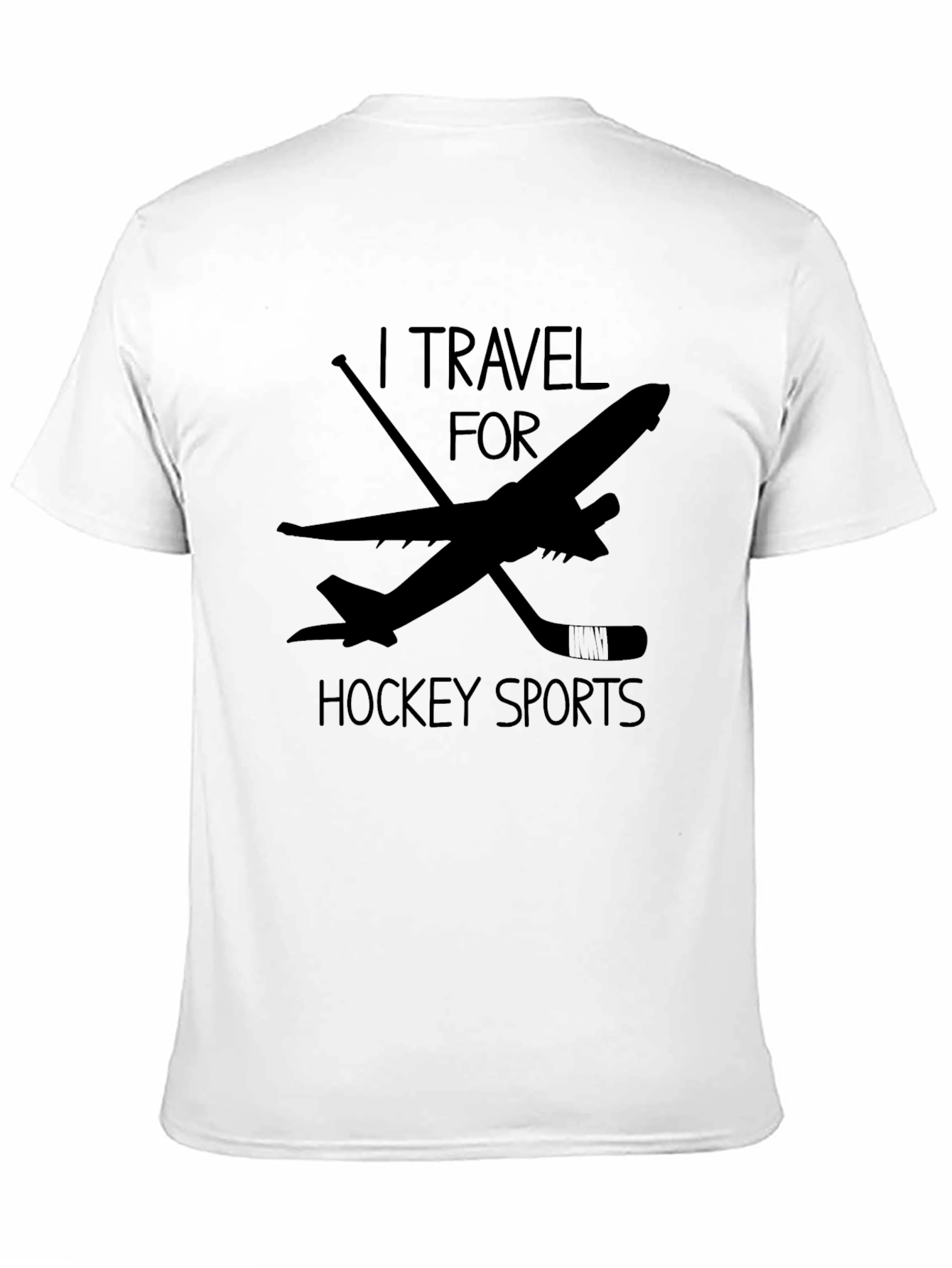 I Travel For Hockey Sports Black T-Shirt