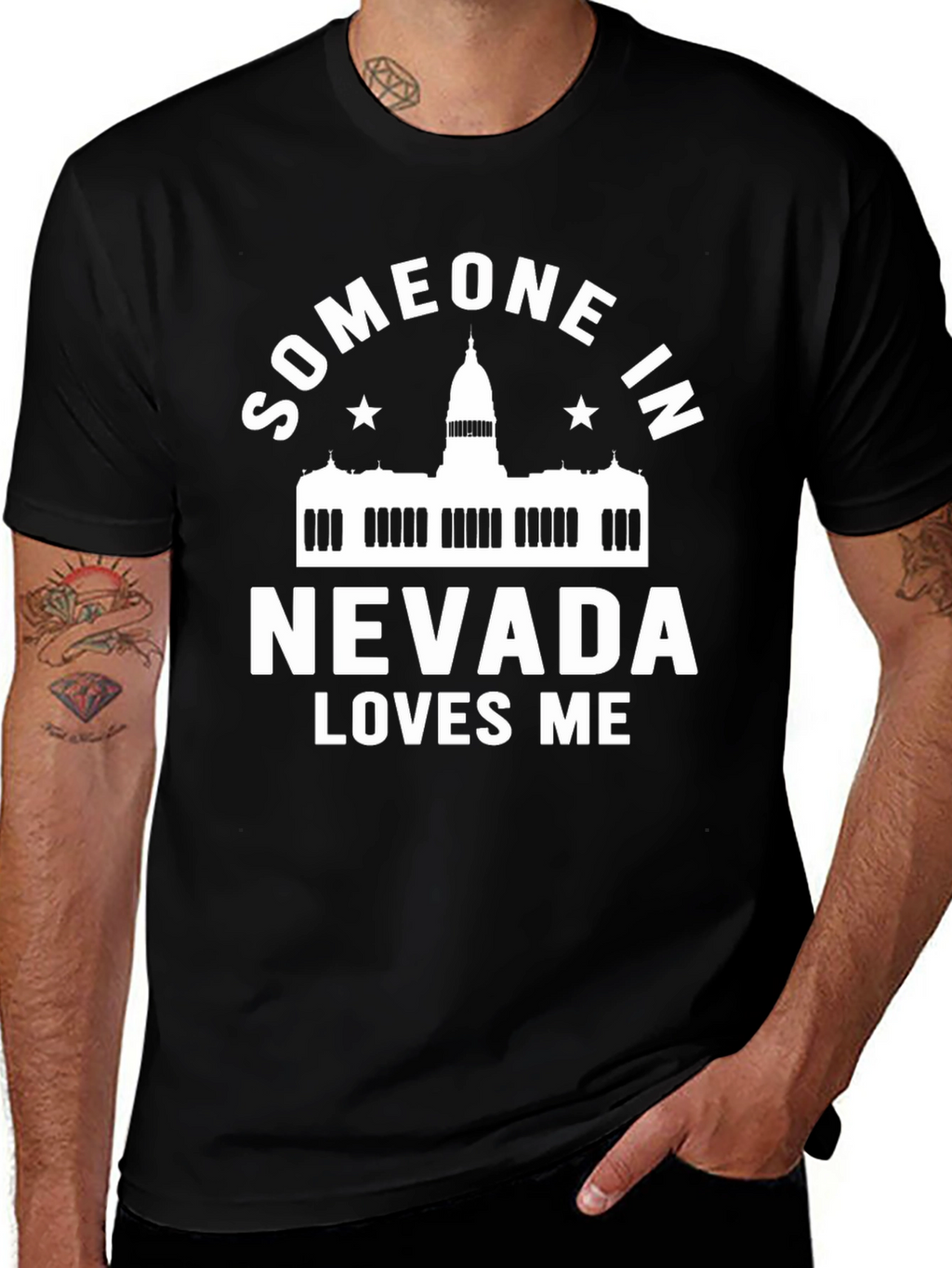 Someone in Nevada Loves Me Black T-Shirt