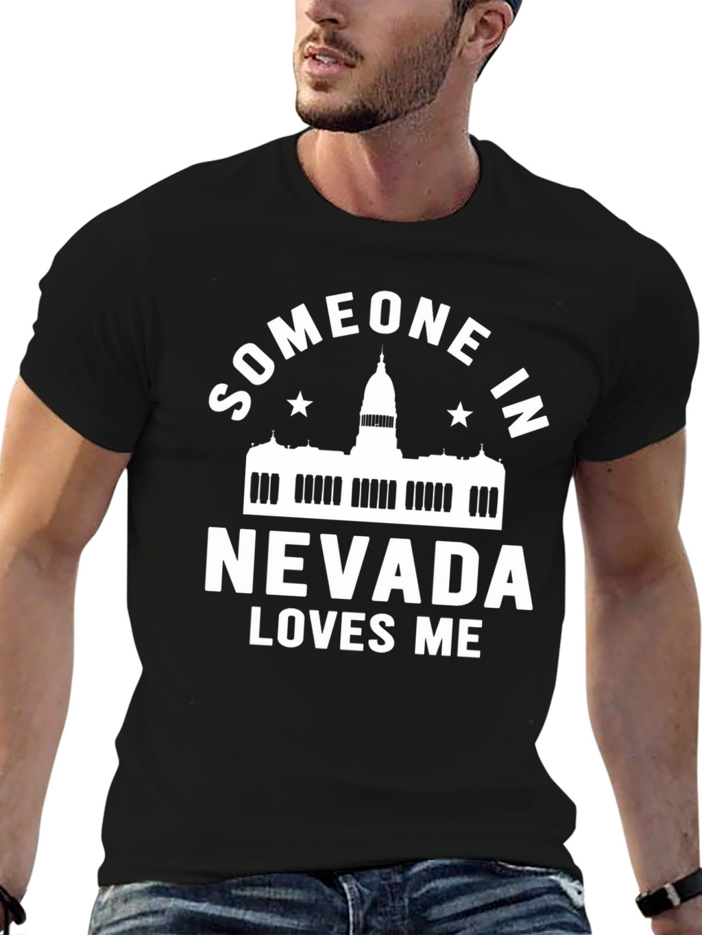 Someone in Nevada Loves Me Black T-Shirt