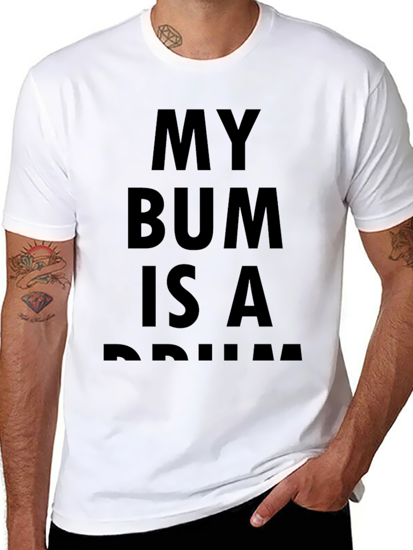 My Bum Is A Drum Black T-Shirt