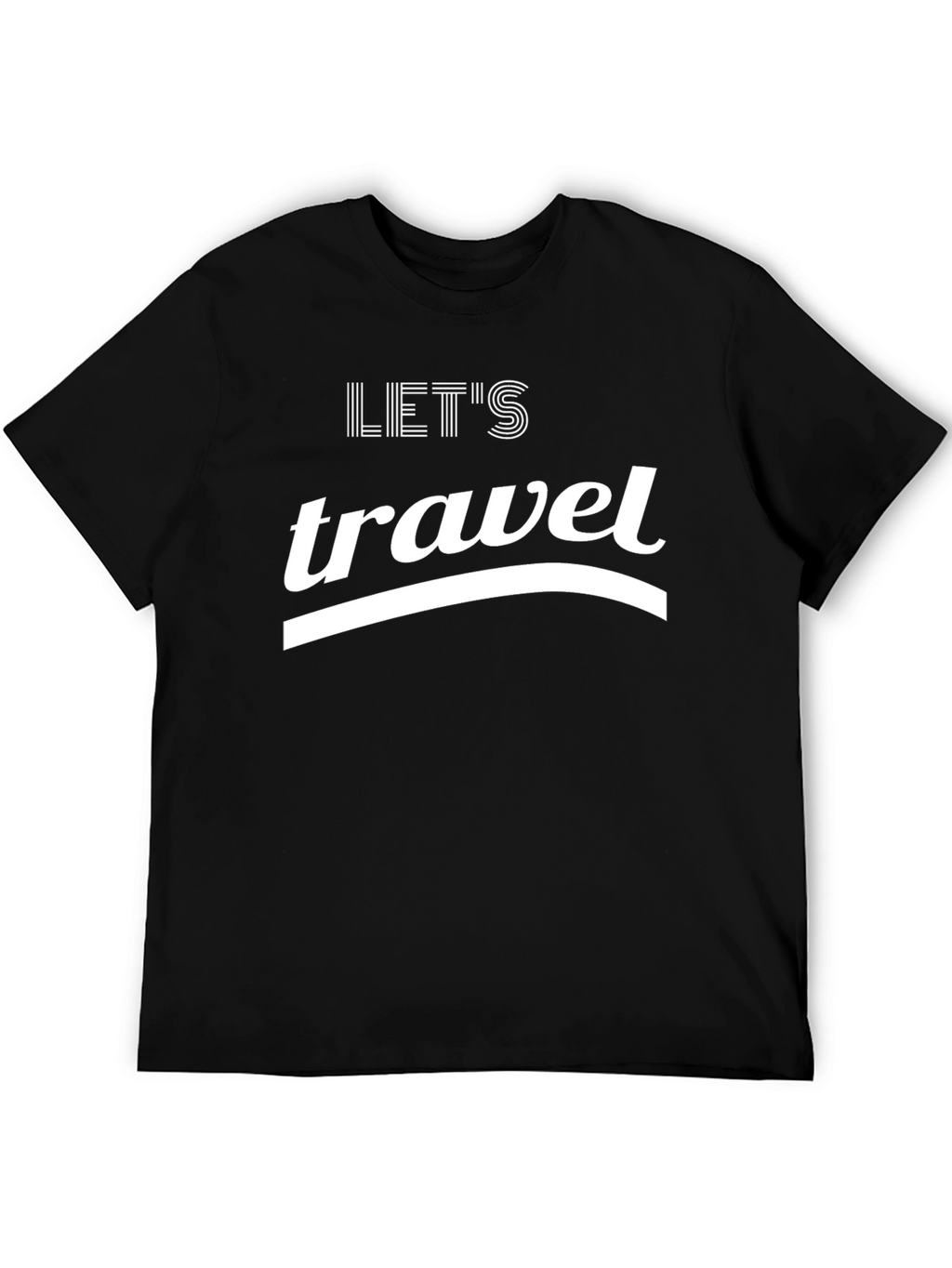 Lets Travel Black Graphic T-Shirt