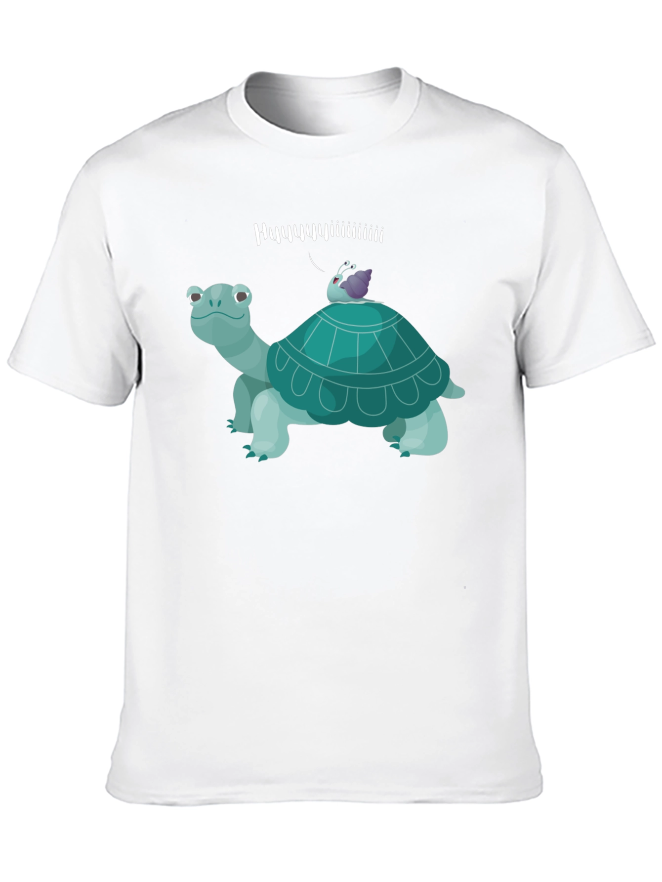 Humorous Turtle & Snail Graphic T-Shirt