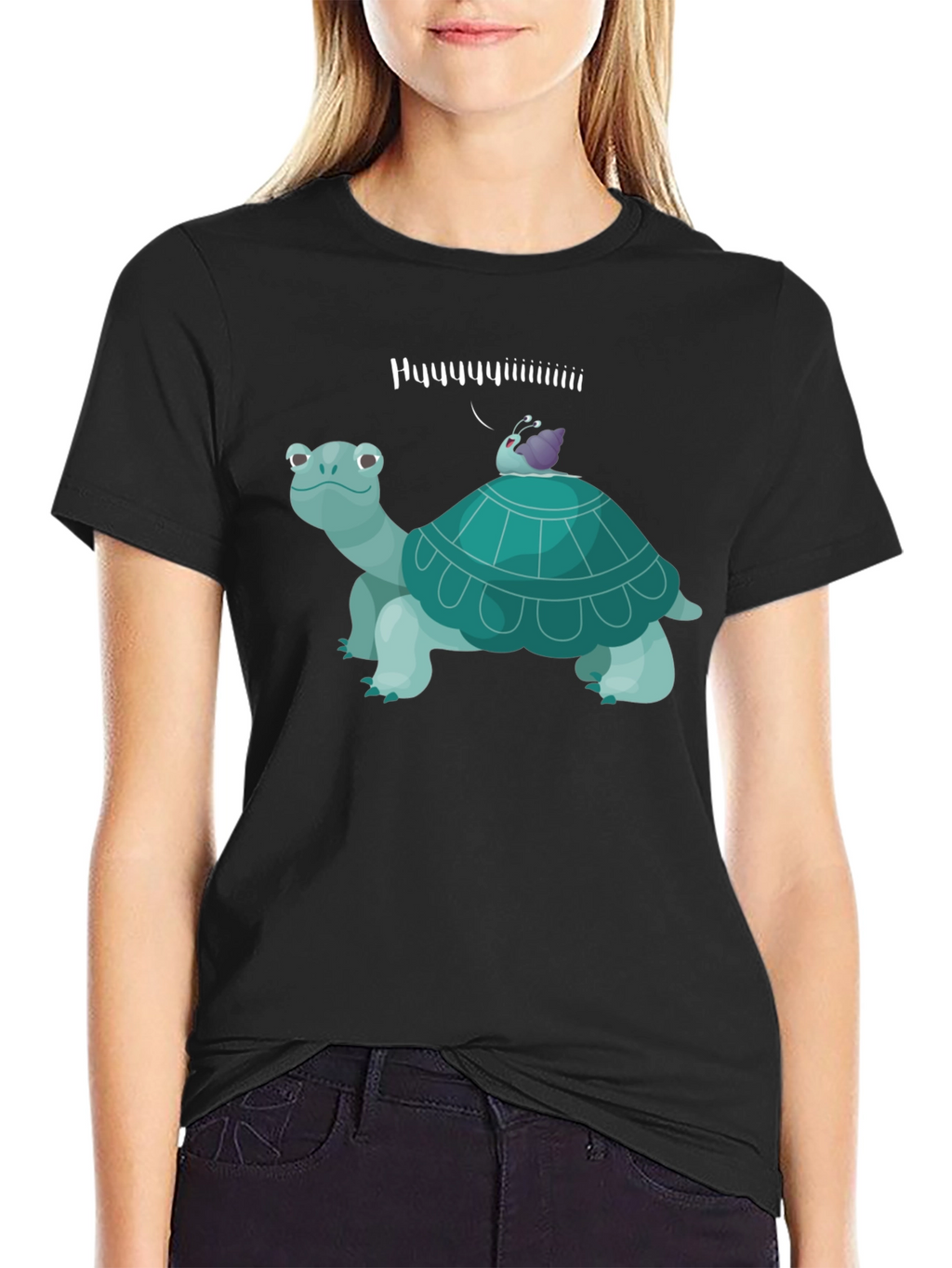 Humorous Turtle & Snail Graphic T-Shirt