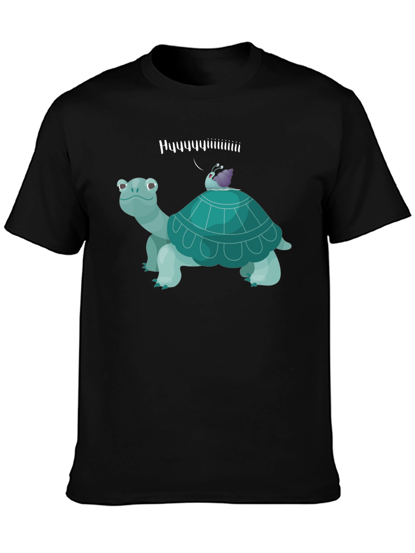 Humorous Turtle & Snail Graphic T-Shirt