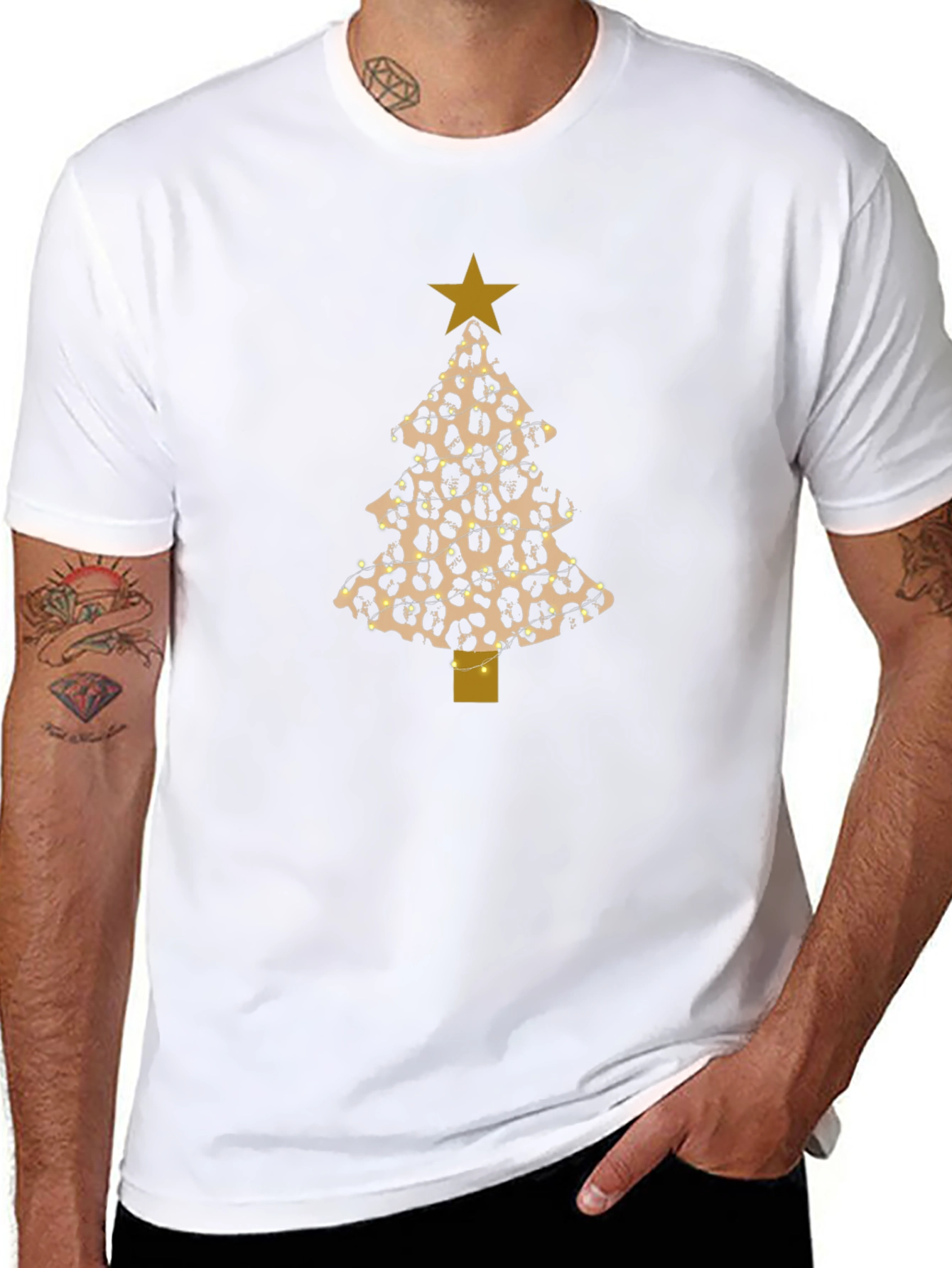 Leopard Print Christmas Tree T-Shirt