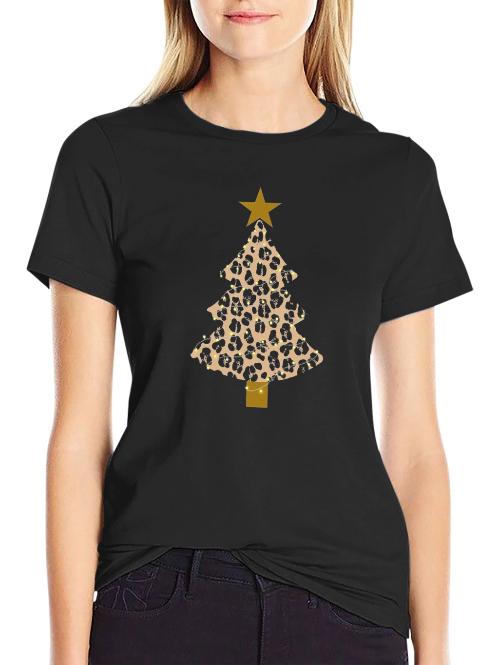 Leopard Print Christmas Tree T-Shirt