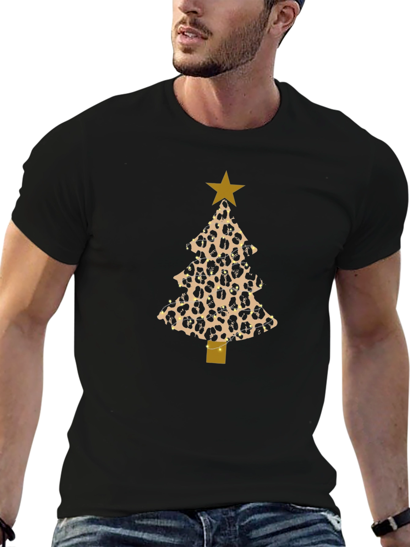 Leopard Print Christmas Tree T-Shirt