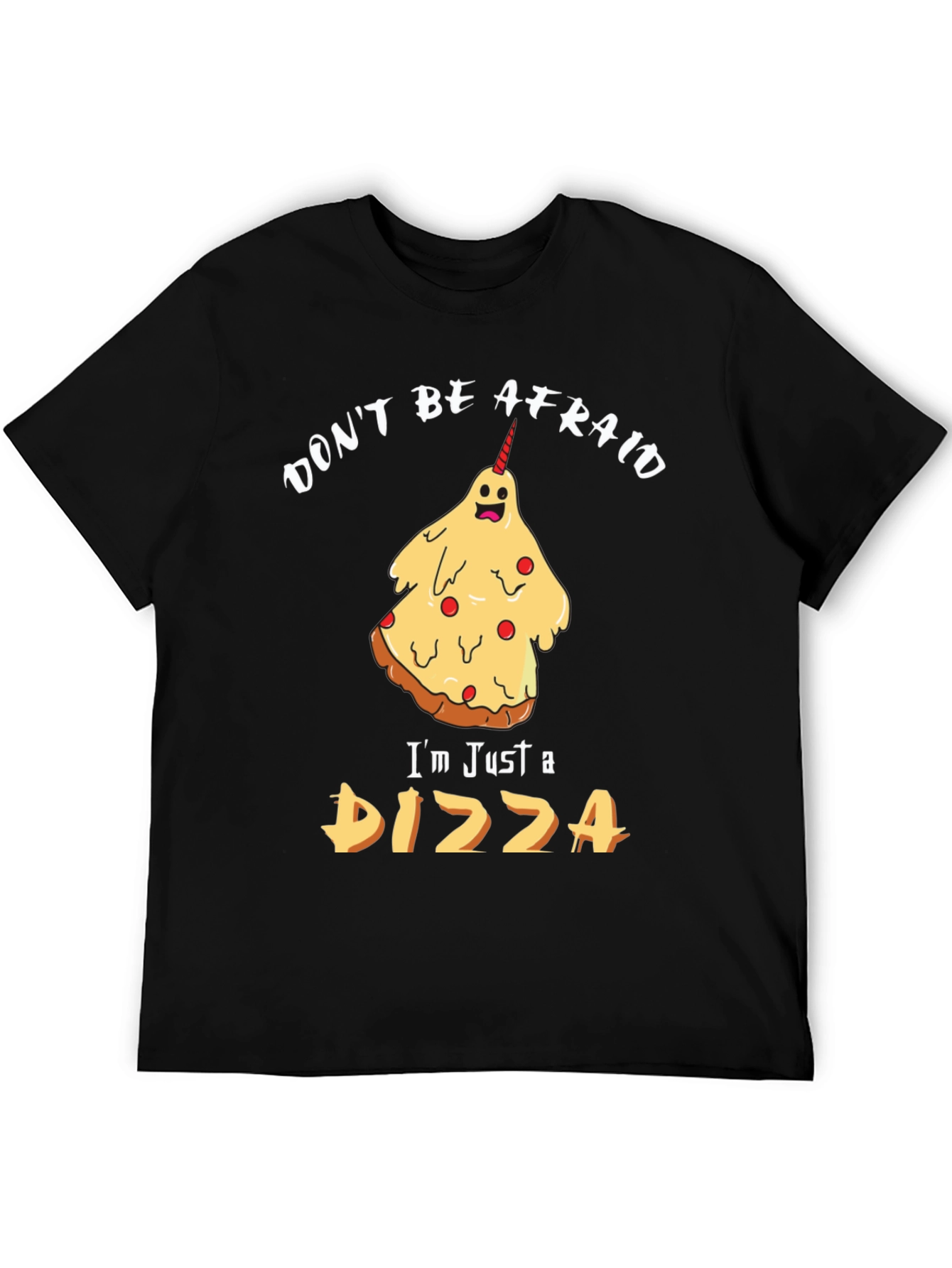 Pizza Ghost T-Shirt - Dont Be Afraid Funny Halloween Tee