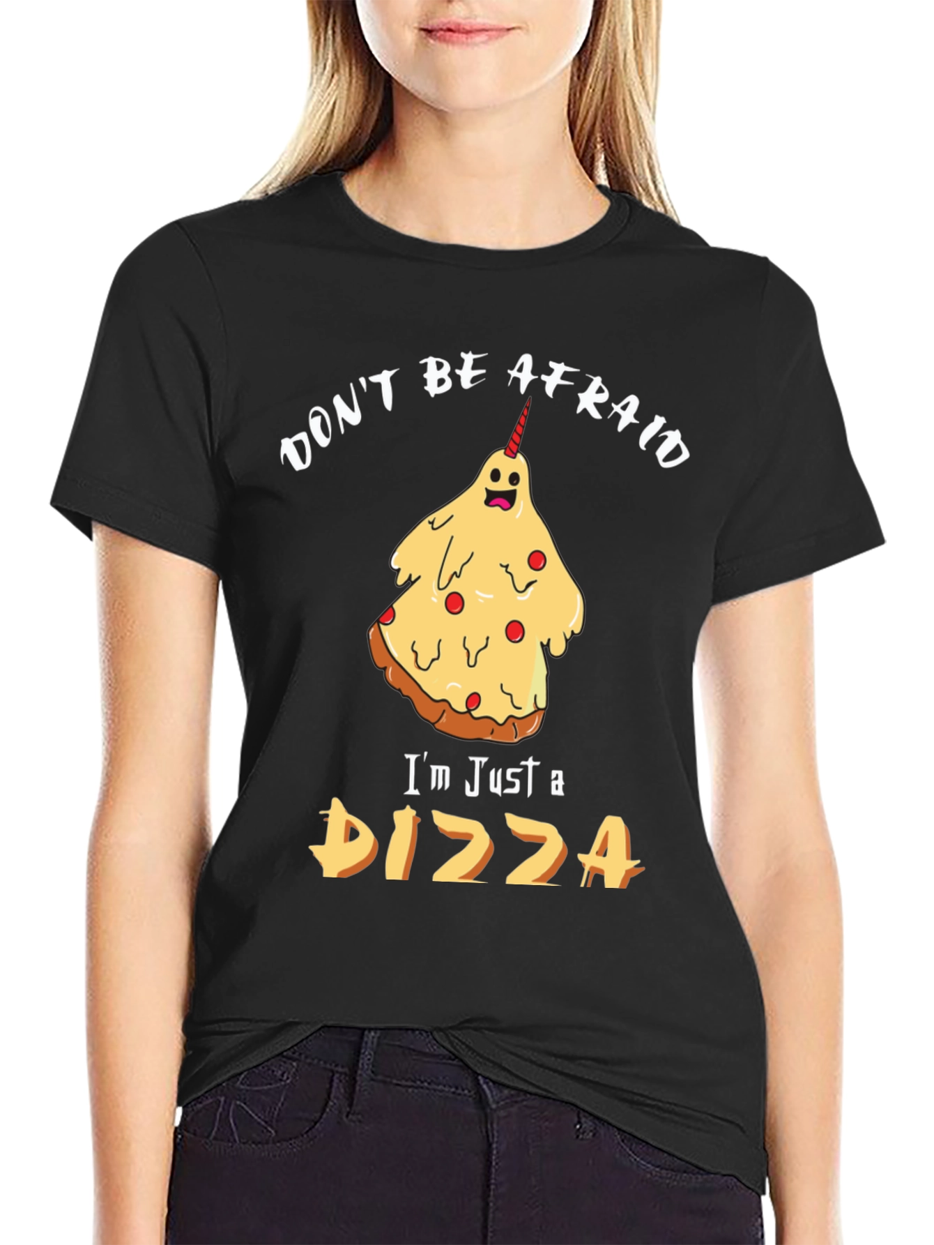 Pizza Ghost T-Shirt - Dont Be Afraid Funny Halloween Tee