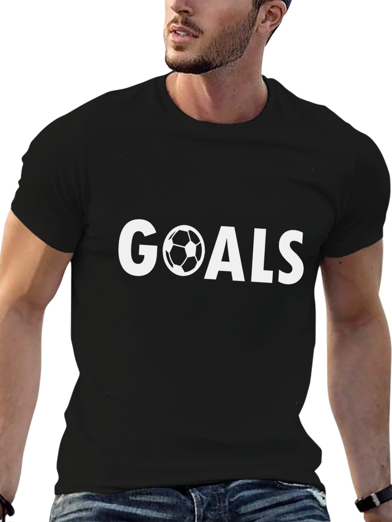 Goals Soccer Graphic T-Shirt - Black