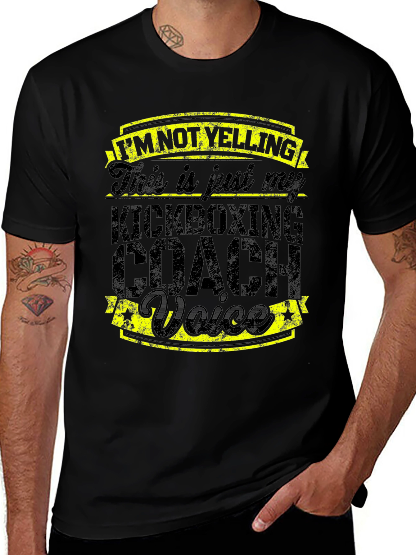 Kickboxing Coach Voice T-Shirt - Funny Gym Trainer Tee