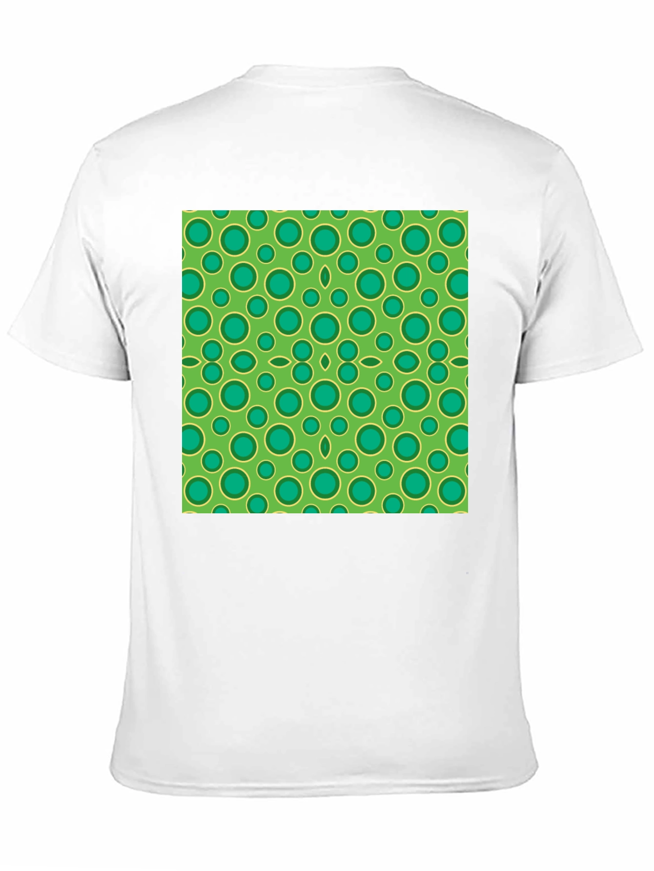 Green Circle Pattern Black T-Shirt
