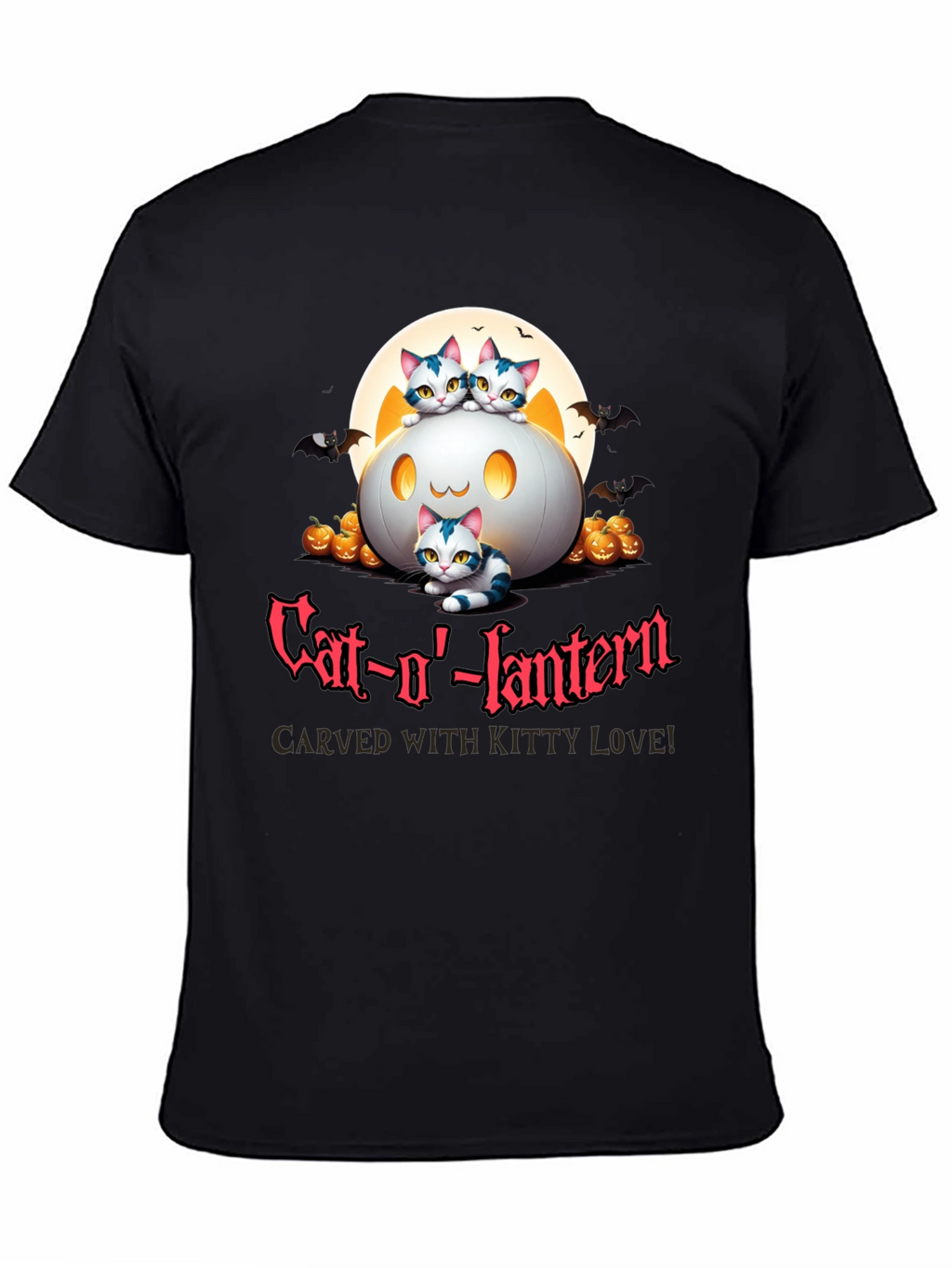 Cat-o-lantern Halloween T-Shirt - Carved With Kitty Love!