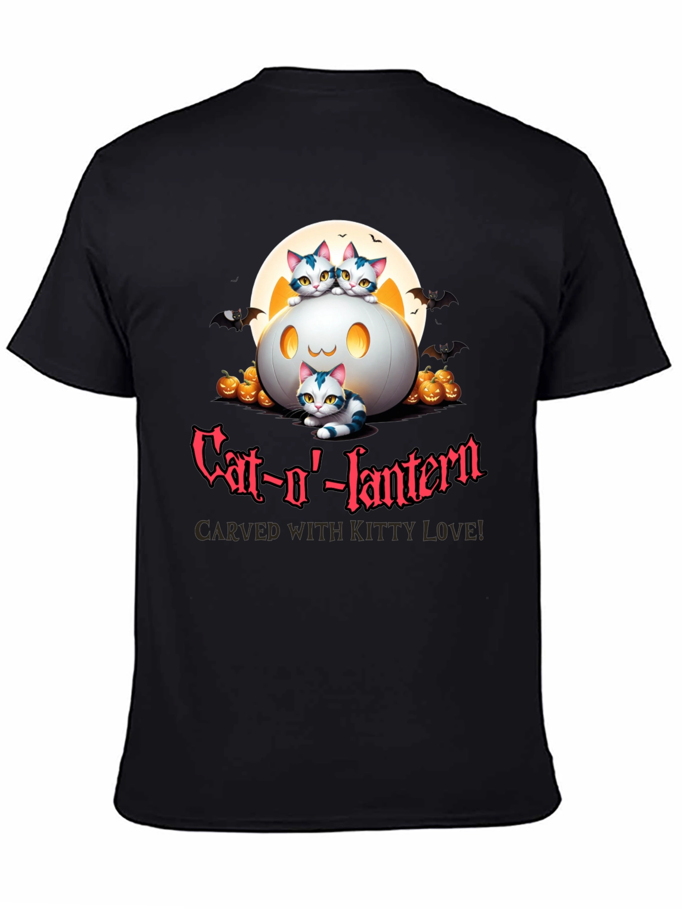 Cat-o-lantern Halloween T-Shirt - Carved With Kitty Love!